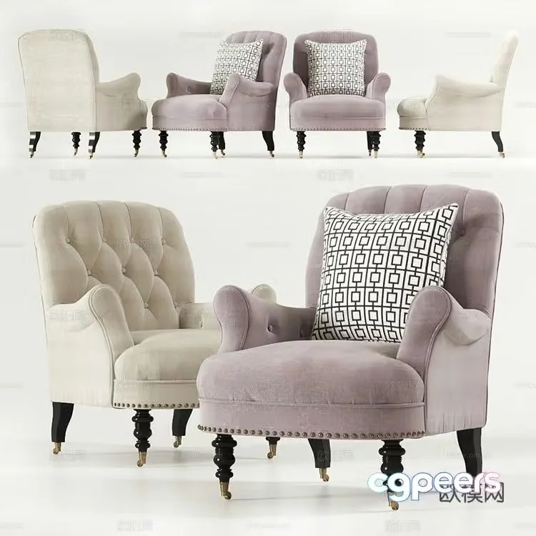 Eichholtz European chair leisure chair 3d model