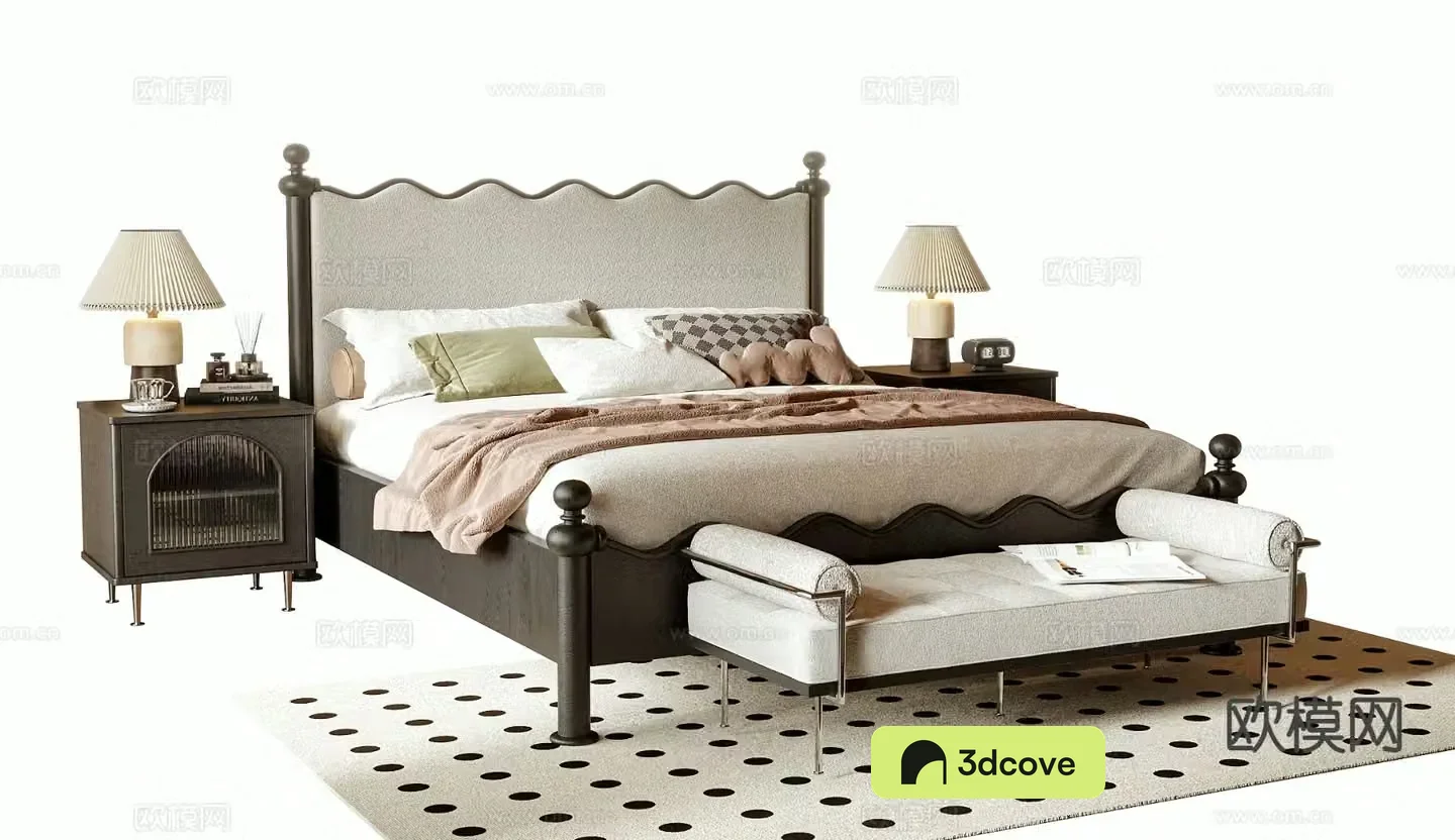 French double bed