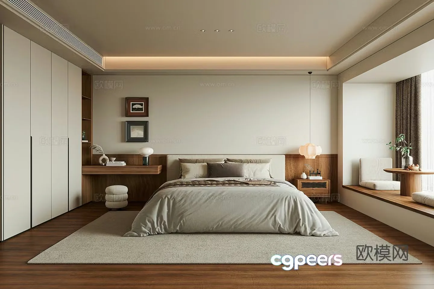 Middle-aged bedroom 3d model