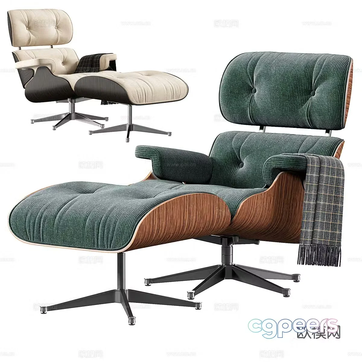 Modern Italian Eames lounge chair 3d model
