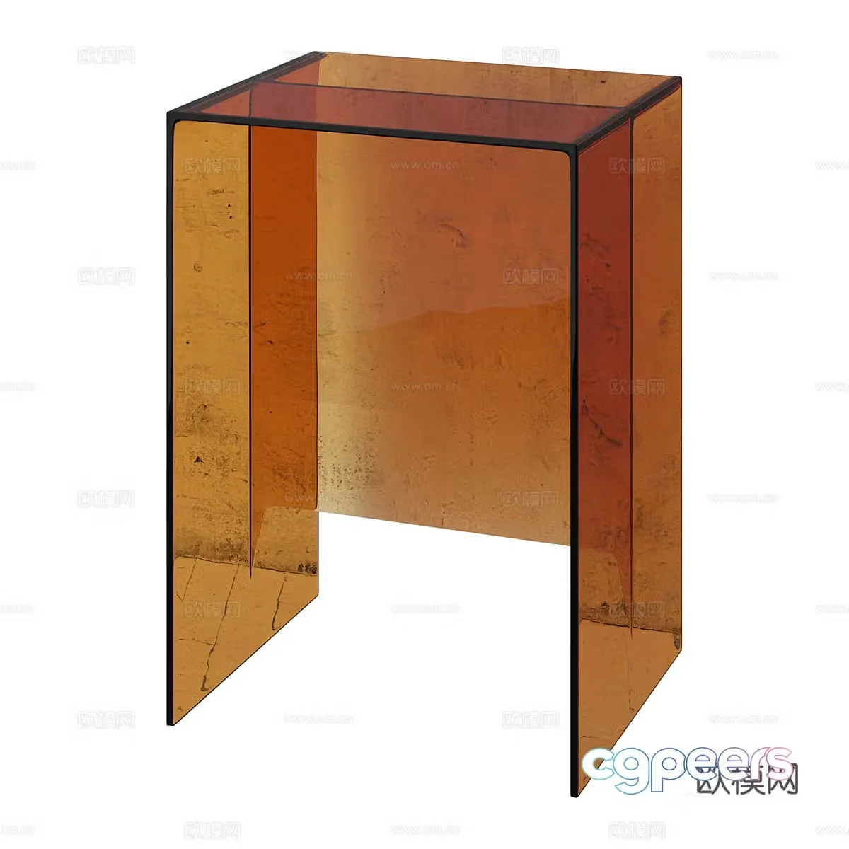 Modern dirty glass side table corner table 3d model