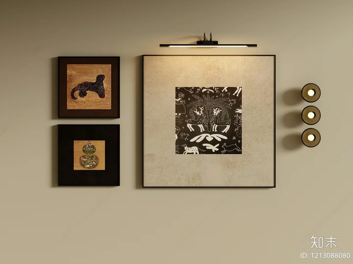 Modern Wall Art 3D Model – 4843 – VRAY Render