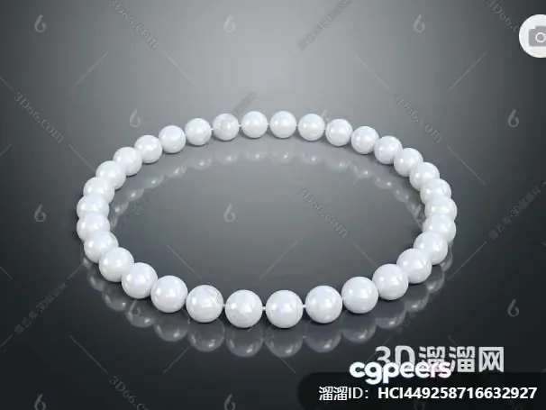 White Beaded Bracelet 3D Model – 11507 – VRAY Render