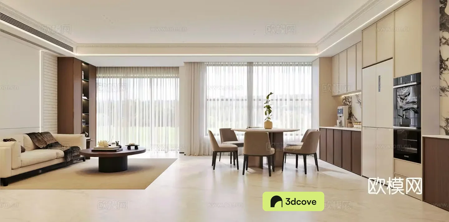 French living and dining room