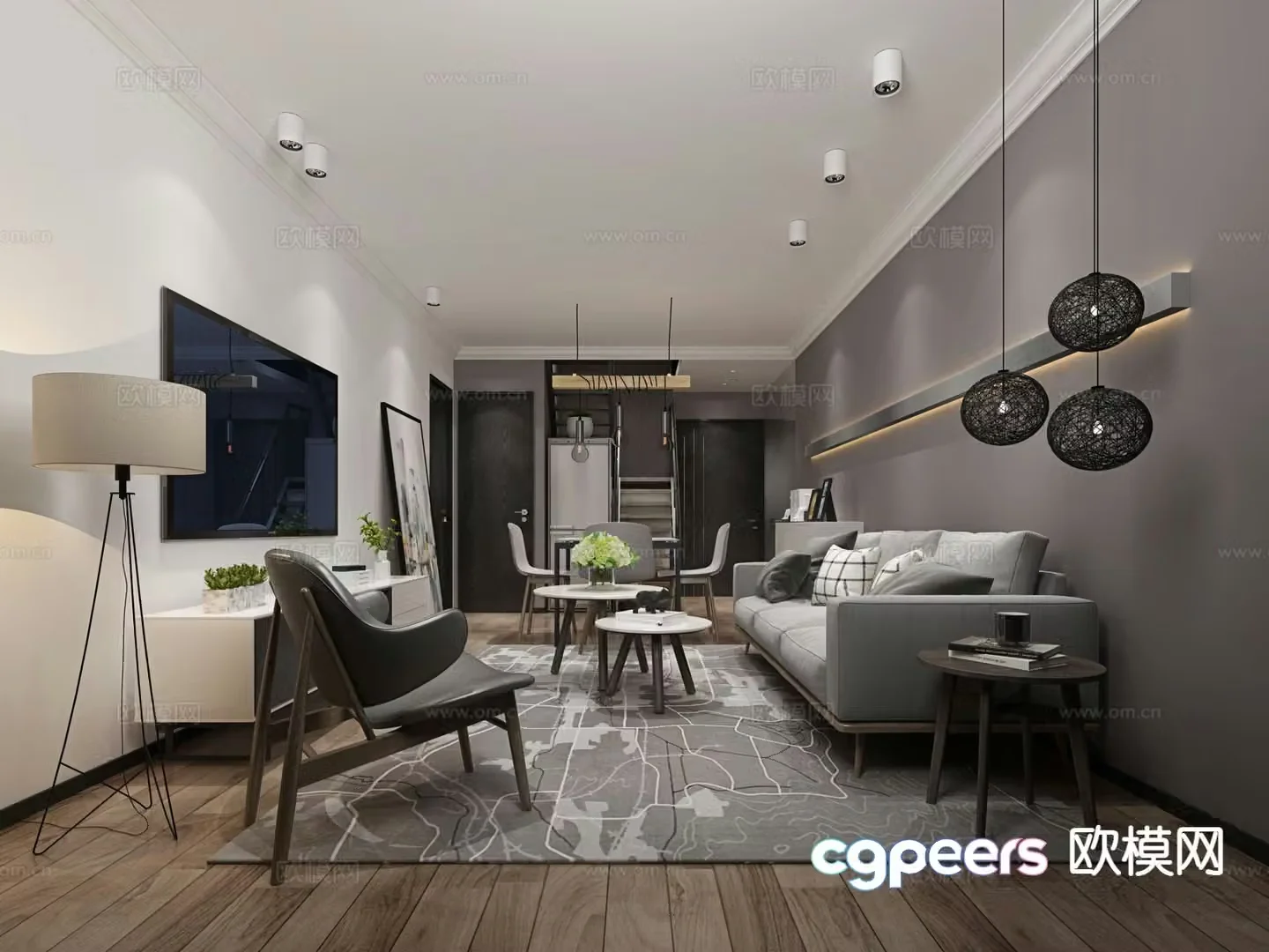 Modern living room 3d model