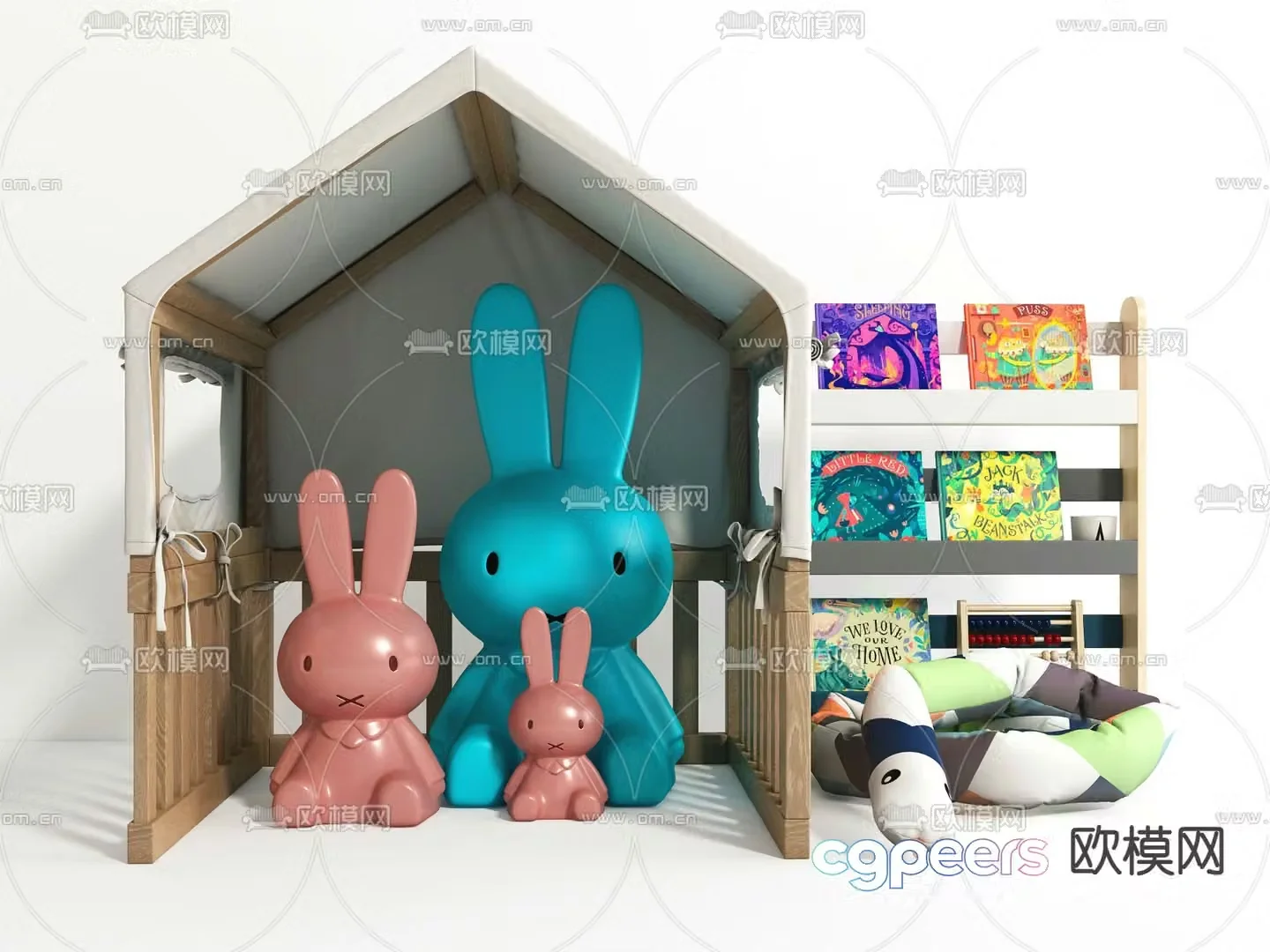 Modern doll plush toy 3d model