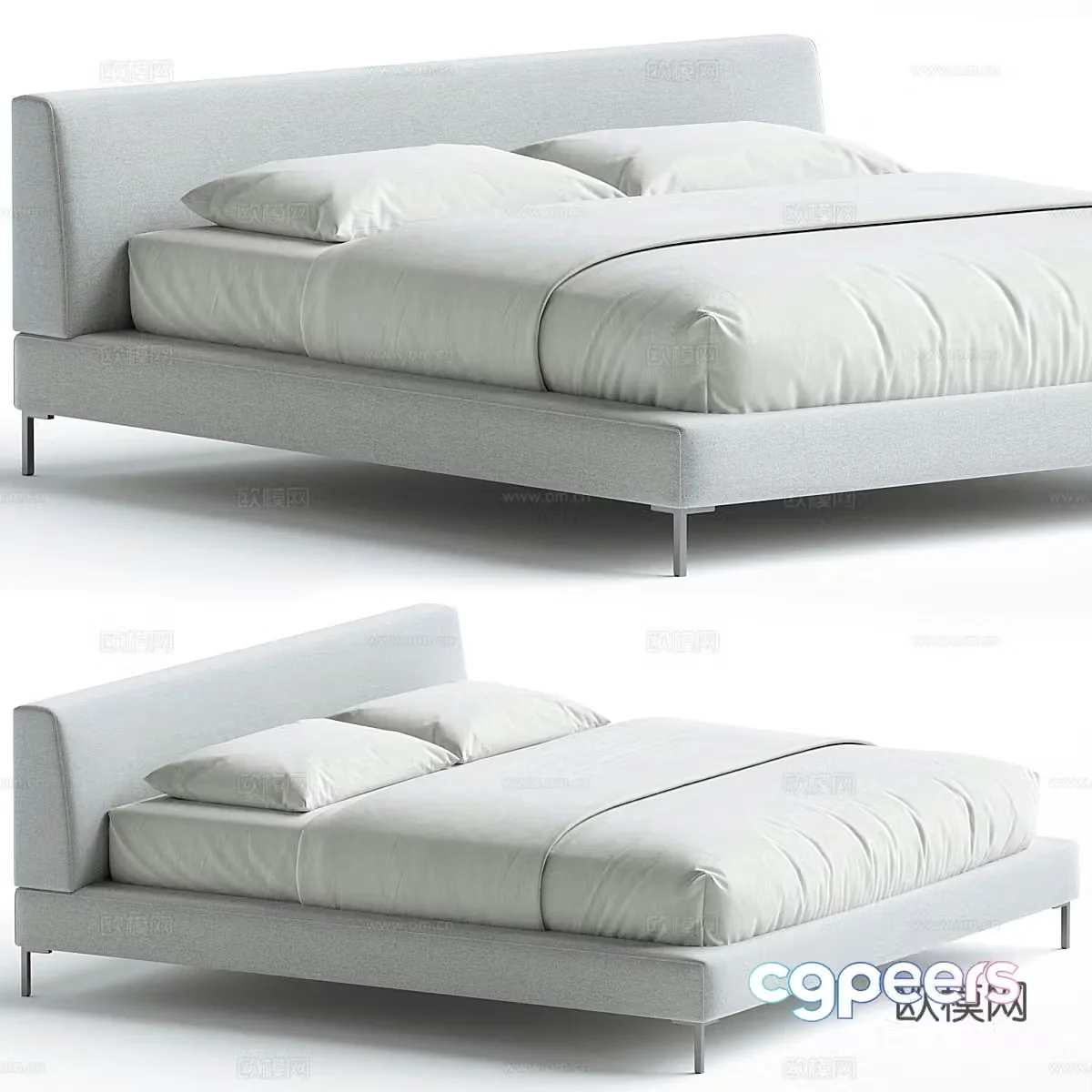 Charles Bed Antonio Modern Double Bed 3D Model