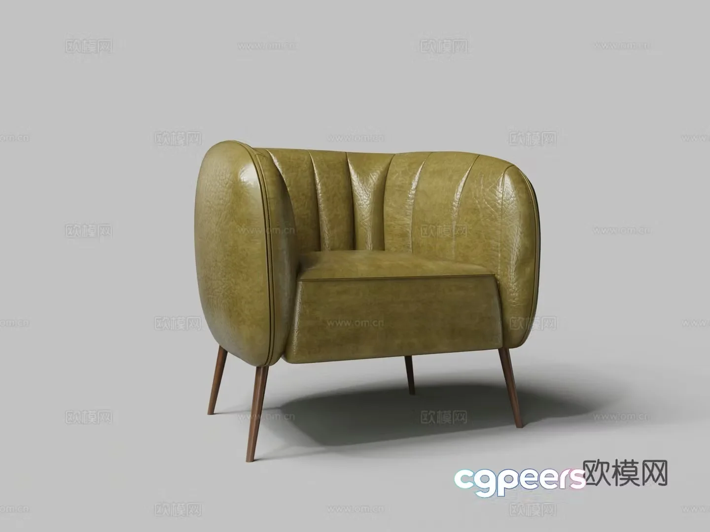 Modern single leather sofa chair 3d model