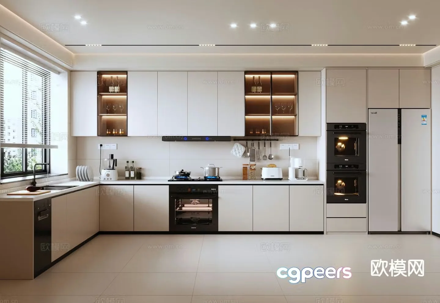 modern kitchen cabinet 3d model