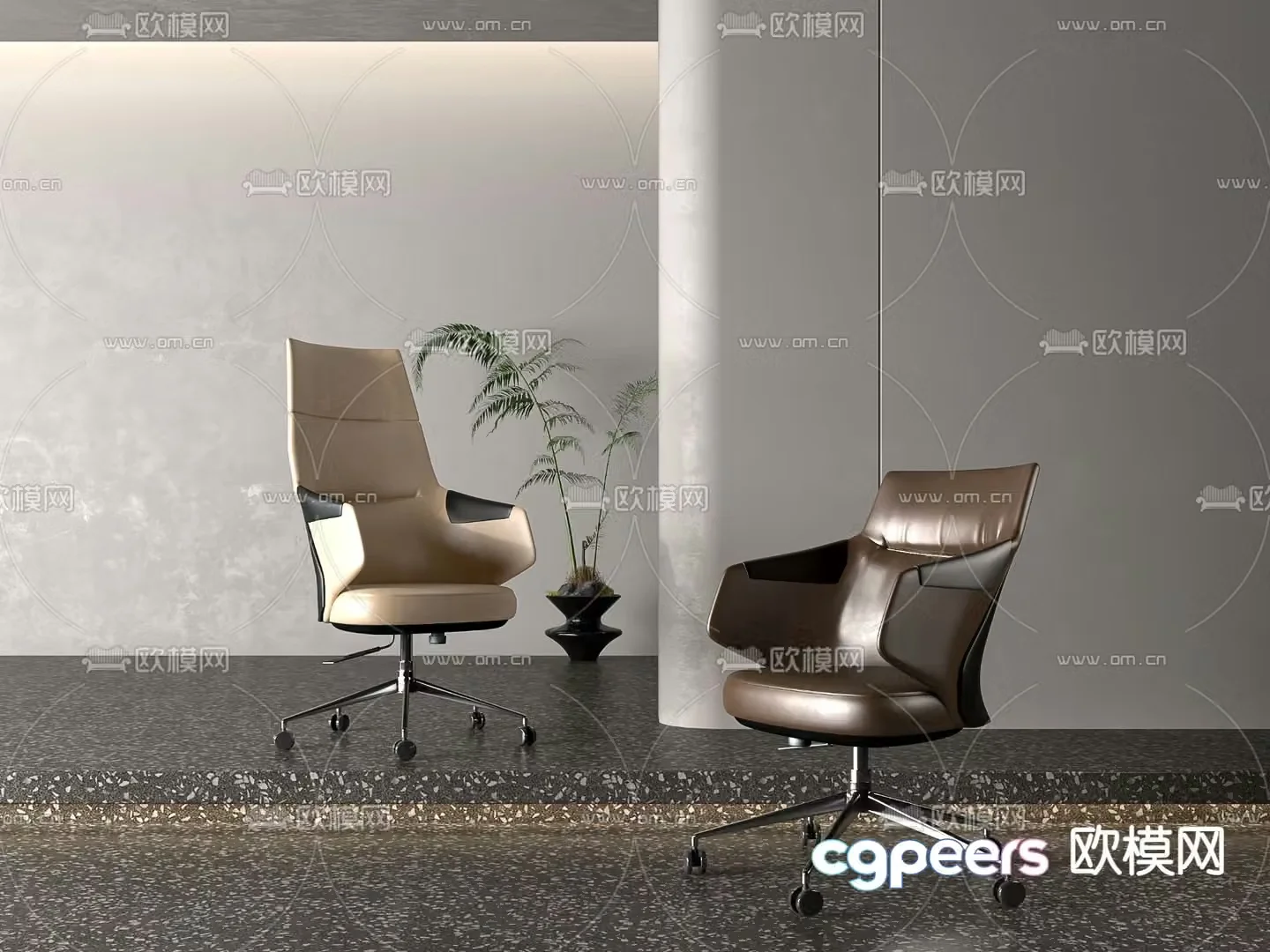 Office chair boss chair swivel chair staff chair 3d model