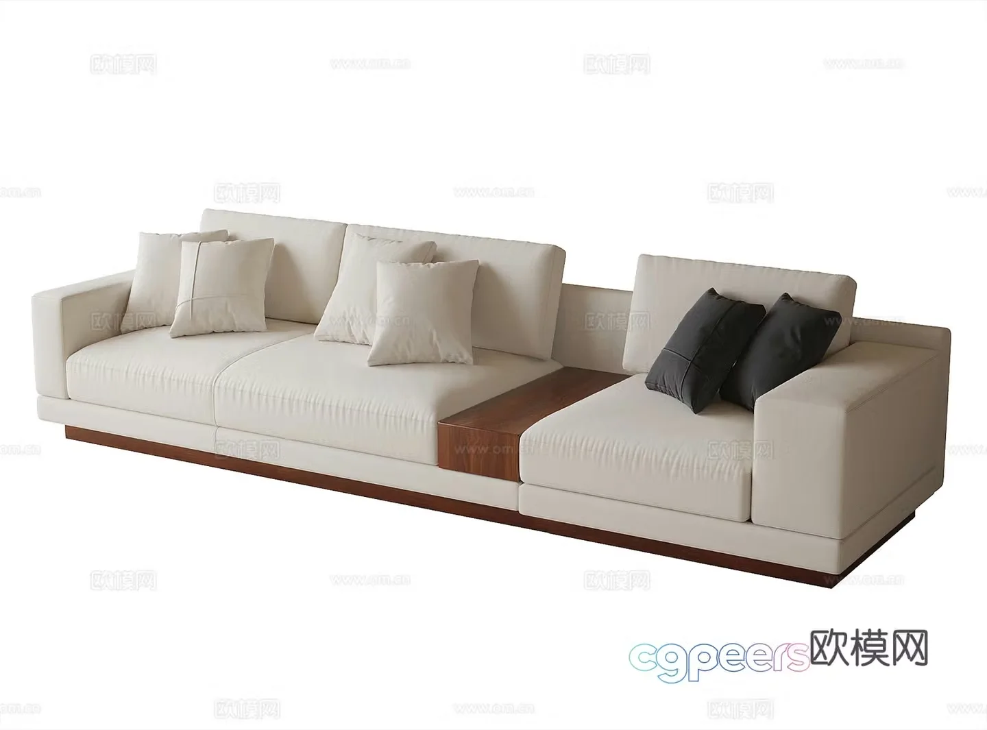 Modern three-seater sofa multi-seater sofa 3d model