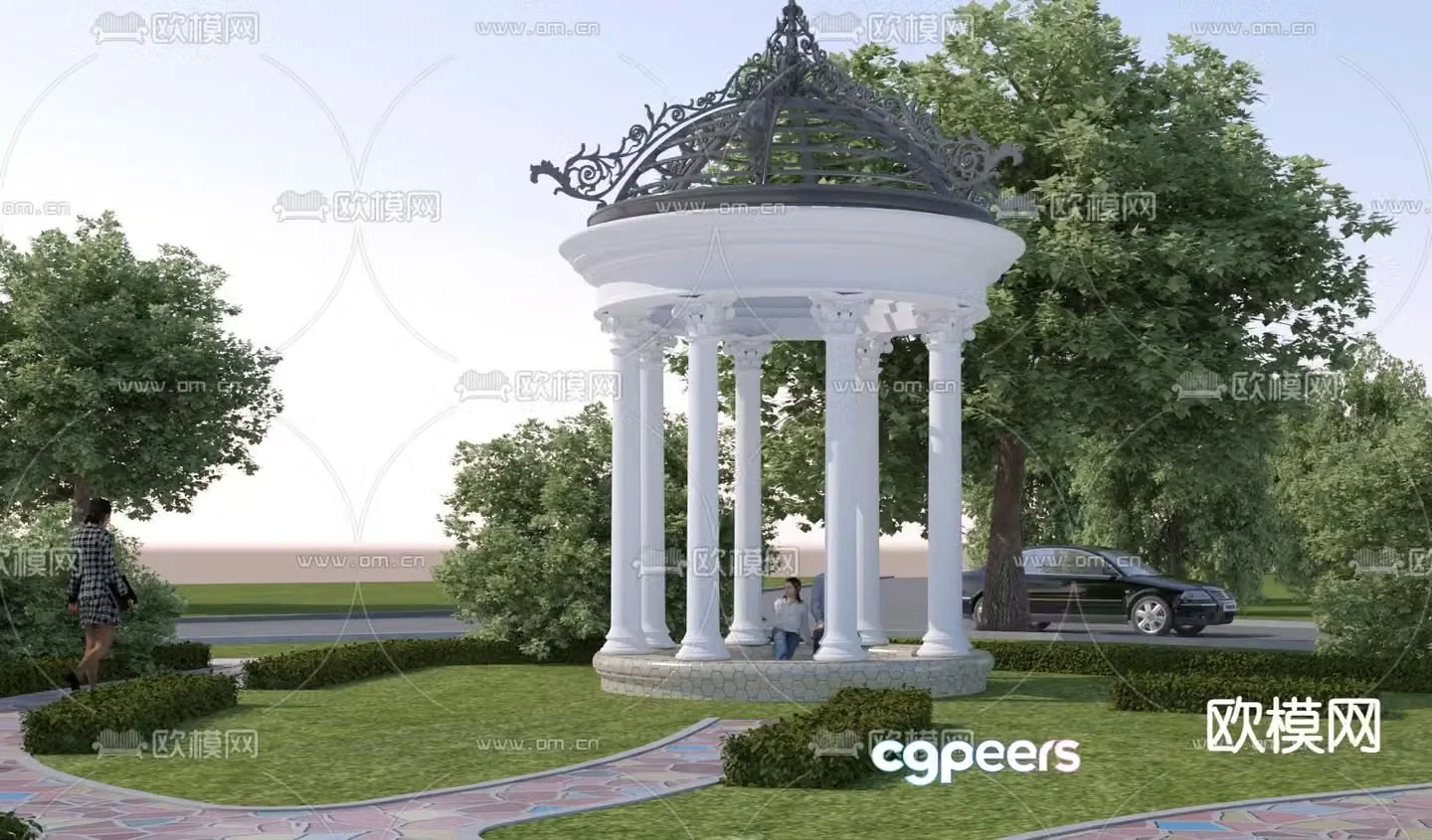 European style pavilion pavilion landscape pavilion 3d model