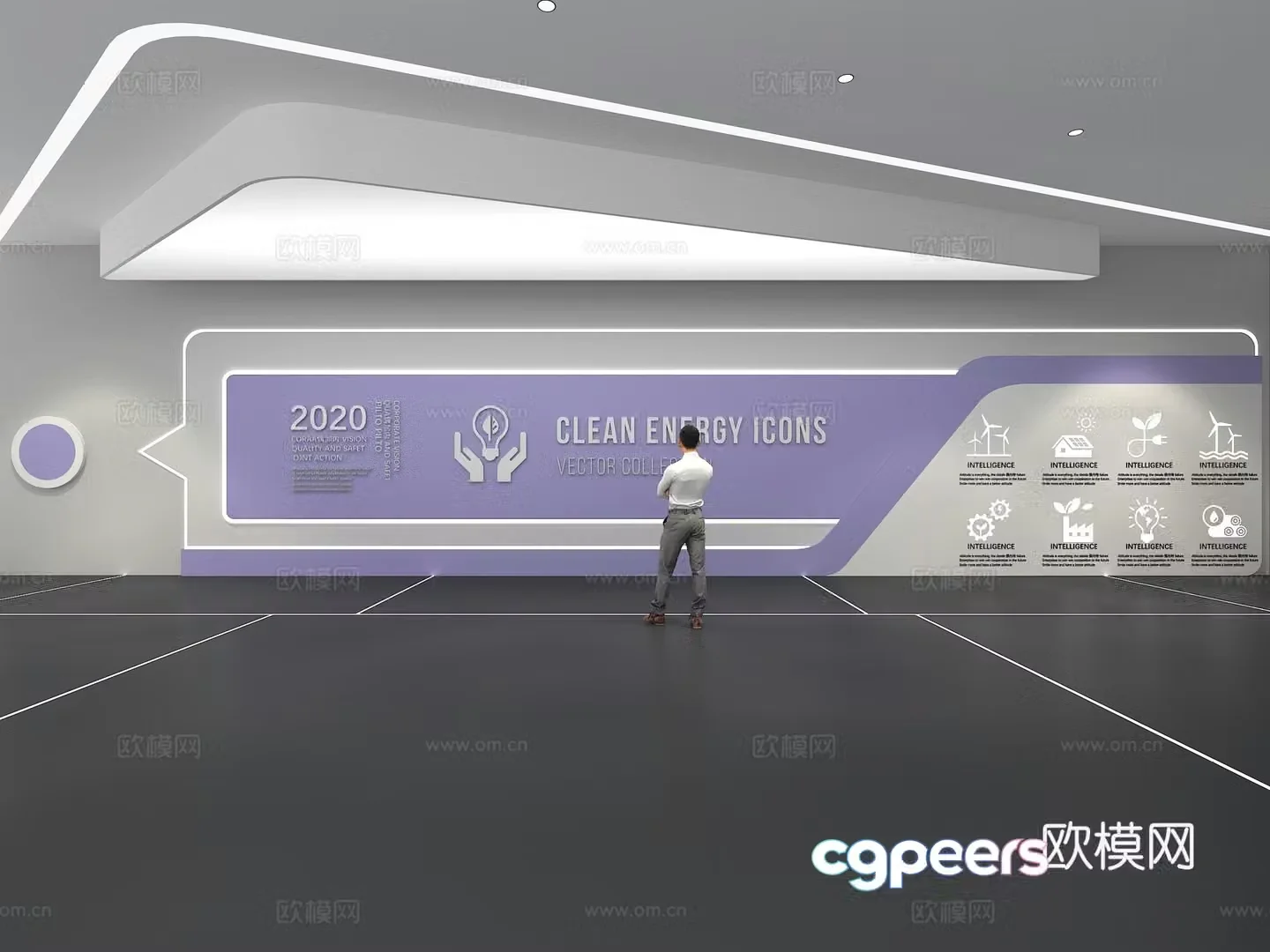 Cultural wall Corporate culture wall Education Theme wall Exhibition hall Campus culture Corridor 3D model