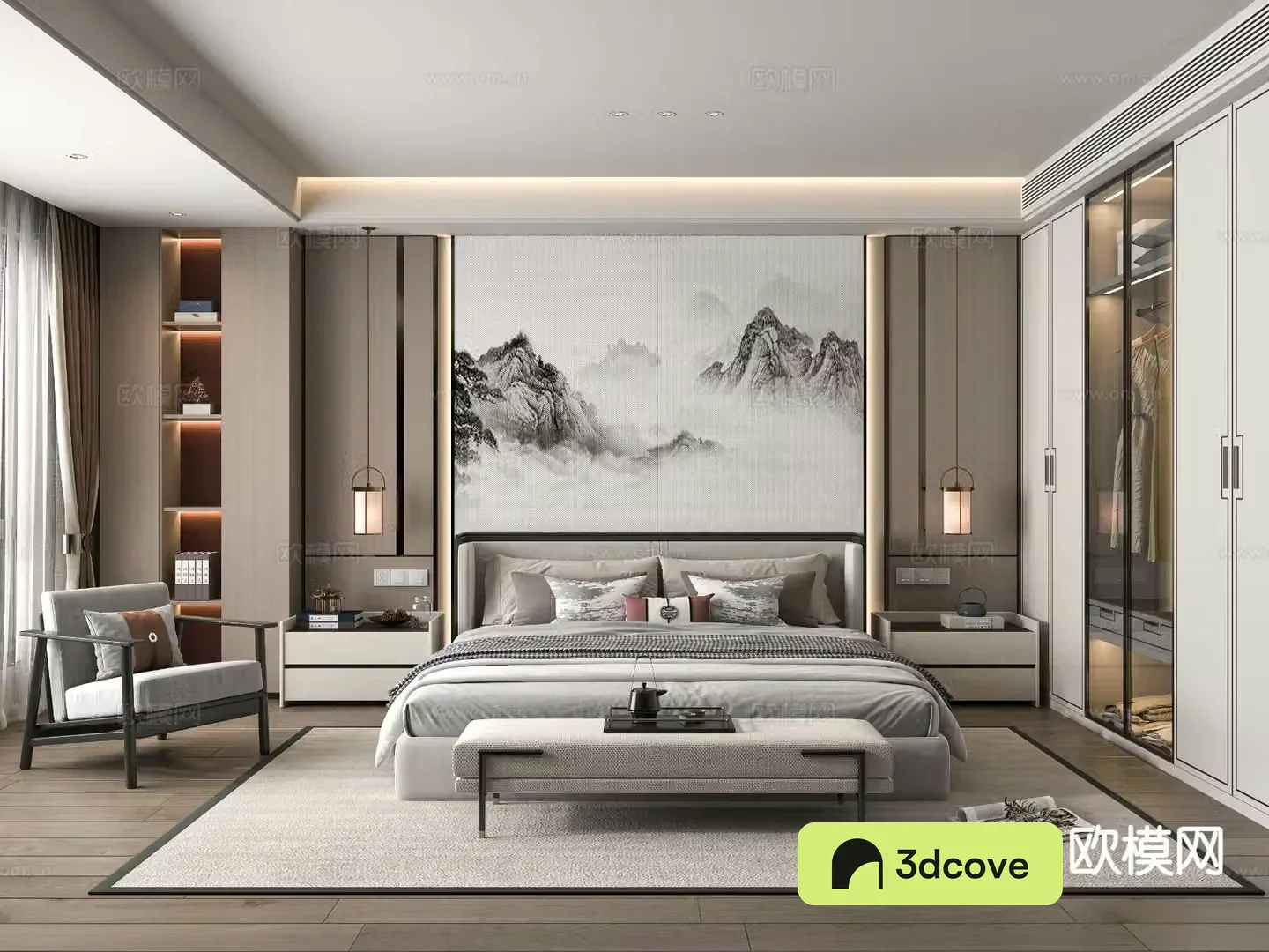 New Chinese style bedroom master bedroom