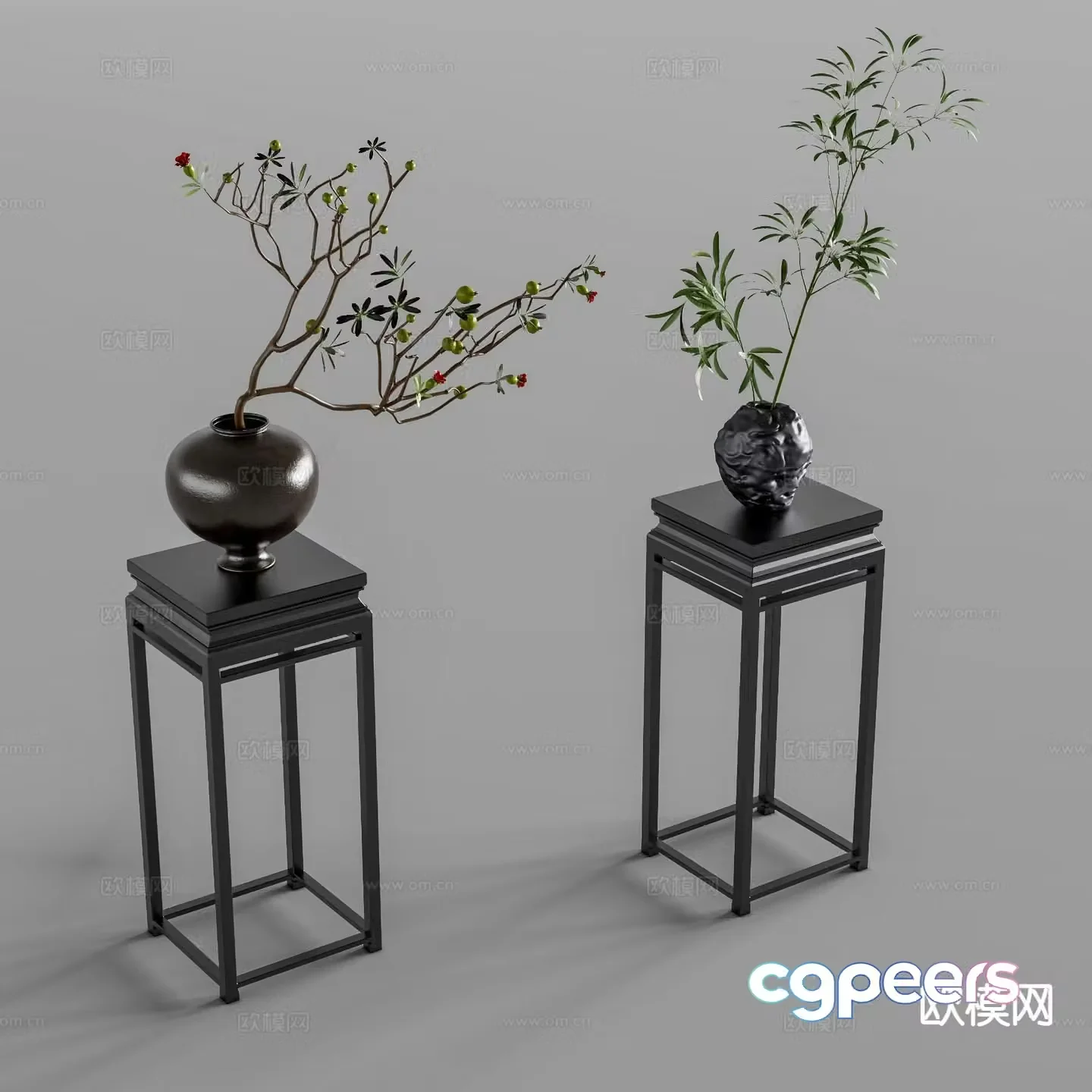 New Chinese style vase floral arrangement flower stand 3d model