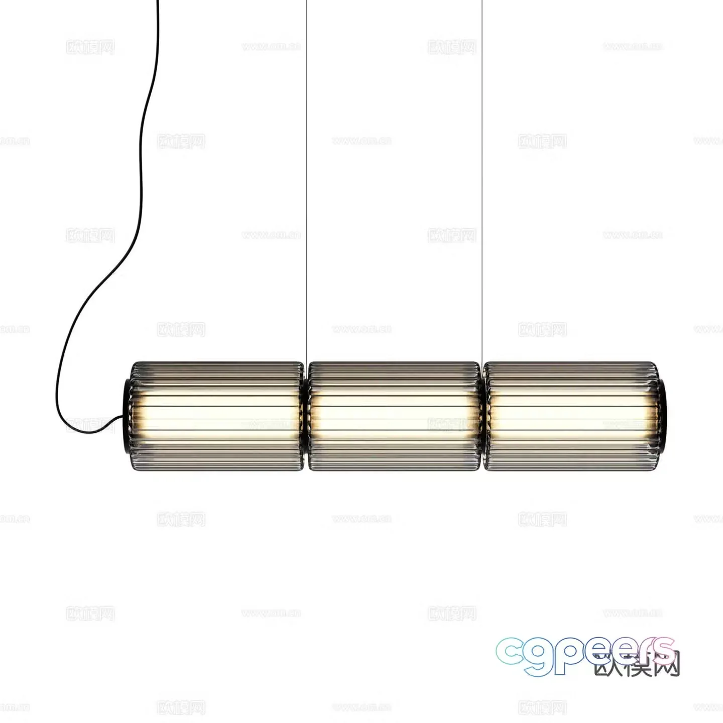 ANDlight Modern Chandeliers Minimalist Chandeliers Glass Chandeliers Long Strip Chandeliers Install 3D Model