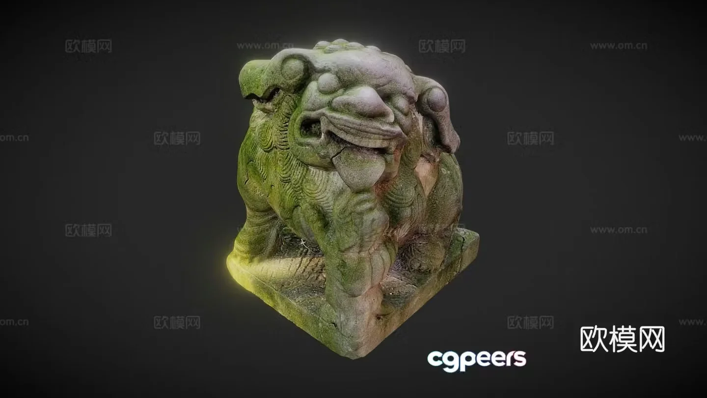 Statue – Temple Wind Lion 3D Model