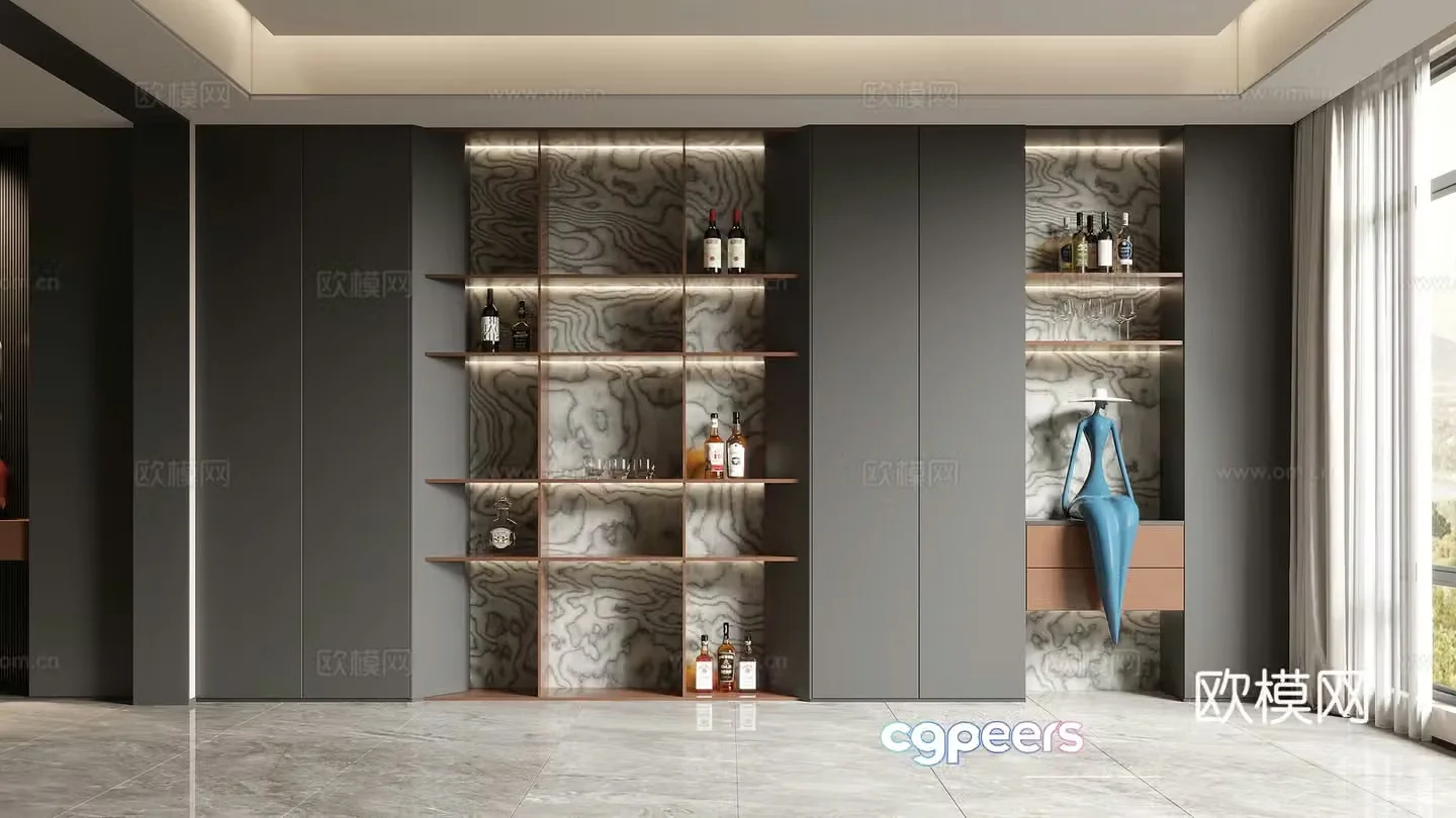 Modern Italian decorative cabinet 3d model