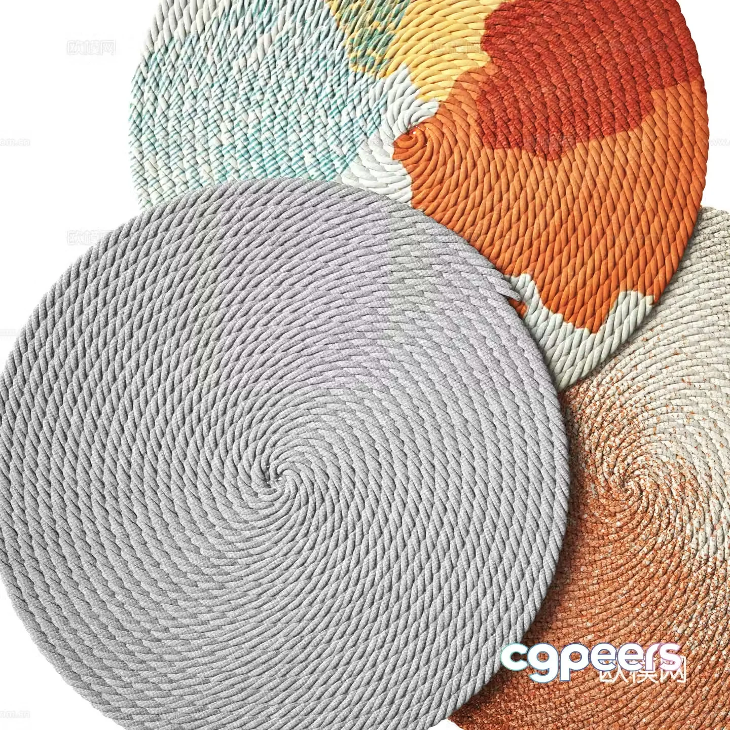 Modern round carpet 3d model