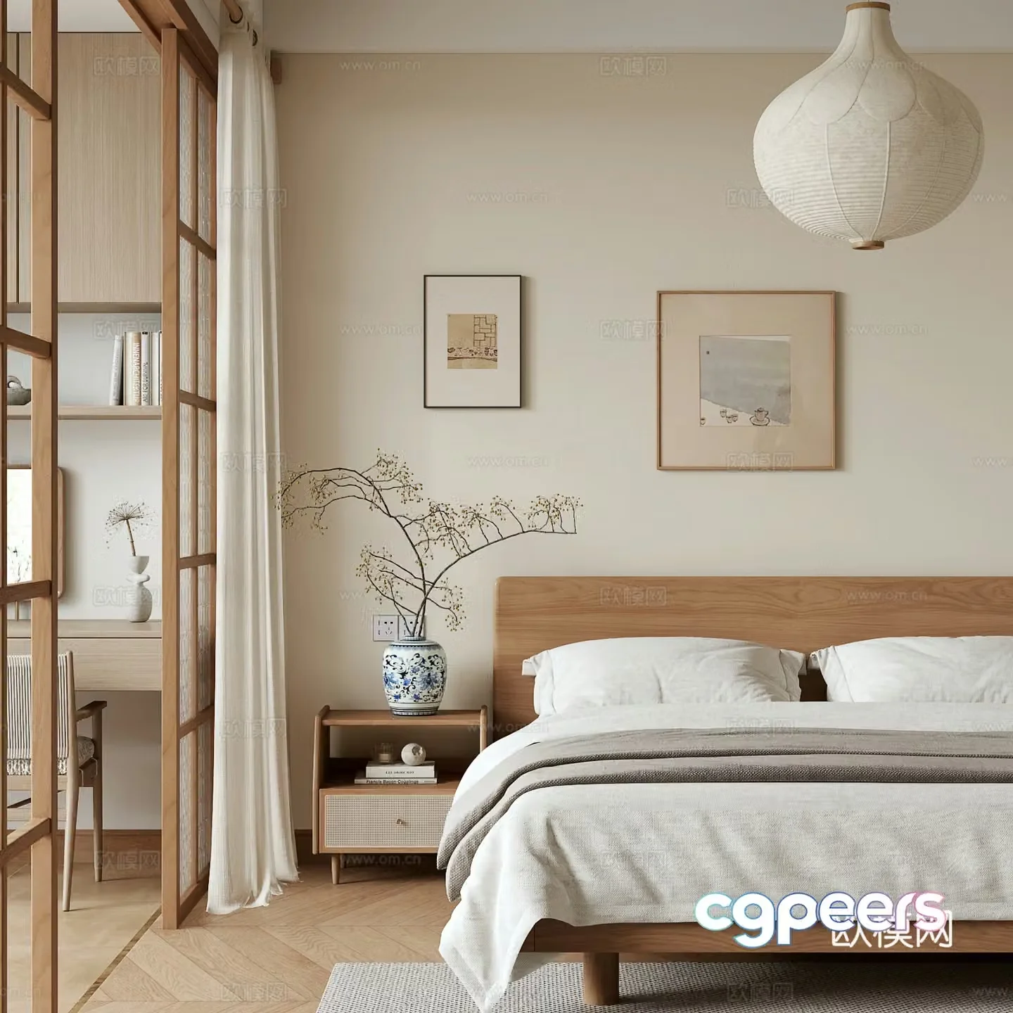Japanese style bedroom 3d model