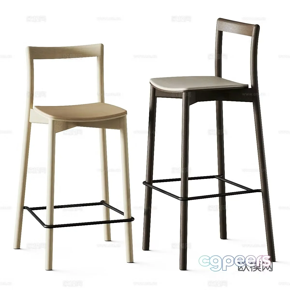 New Chinese Gemla bar chair 3D model