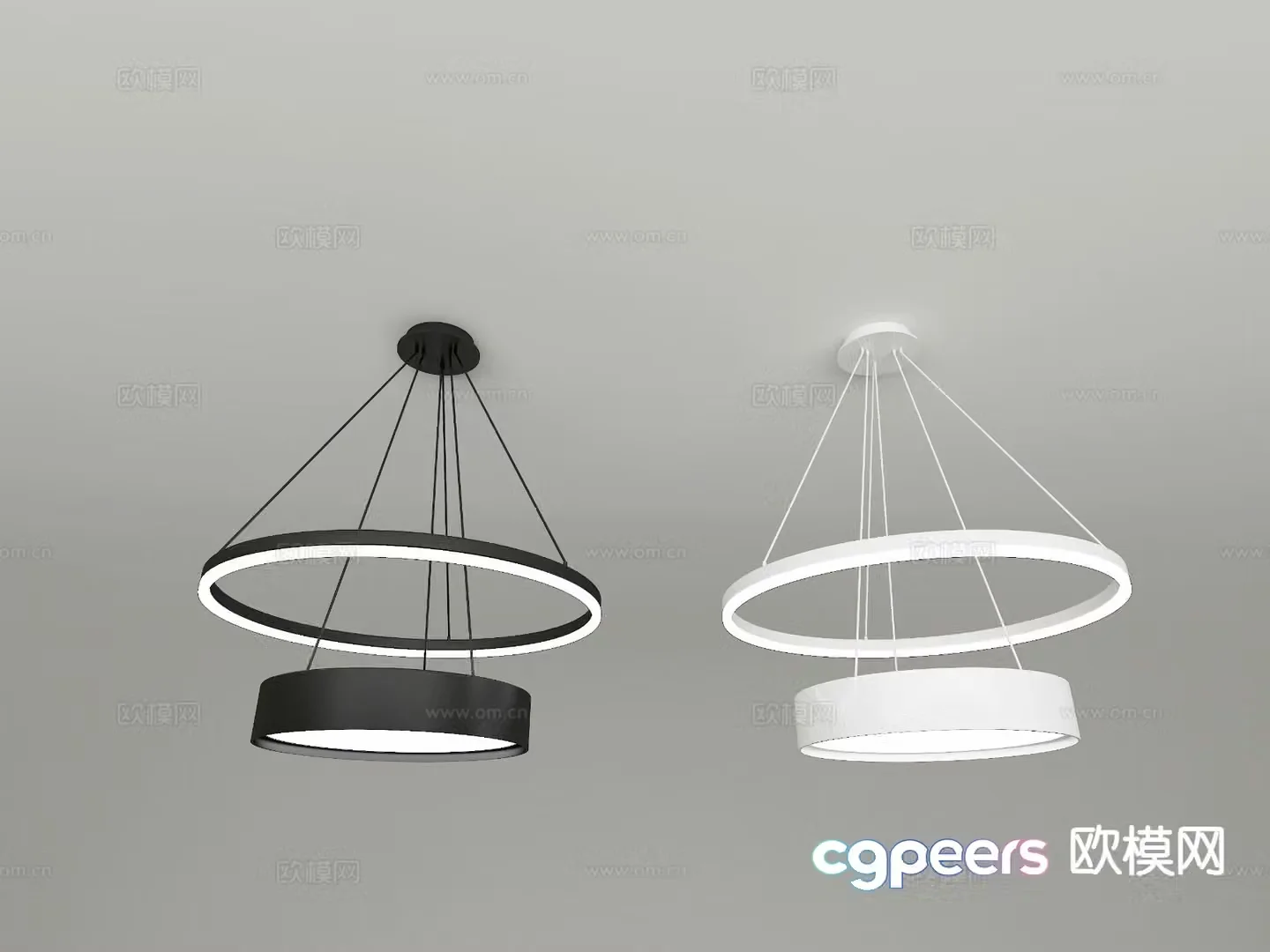 Modern ring chandelier minimalist chandelier 3d model