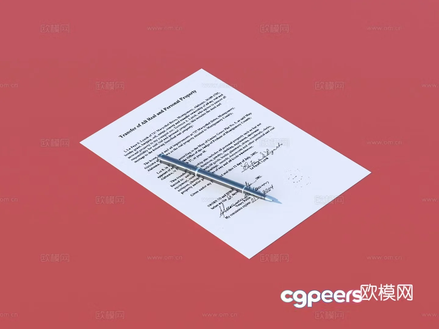 Pen Manuscript Paper Plane 3d Model