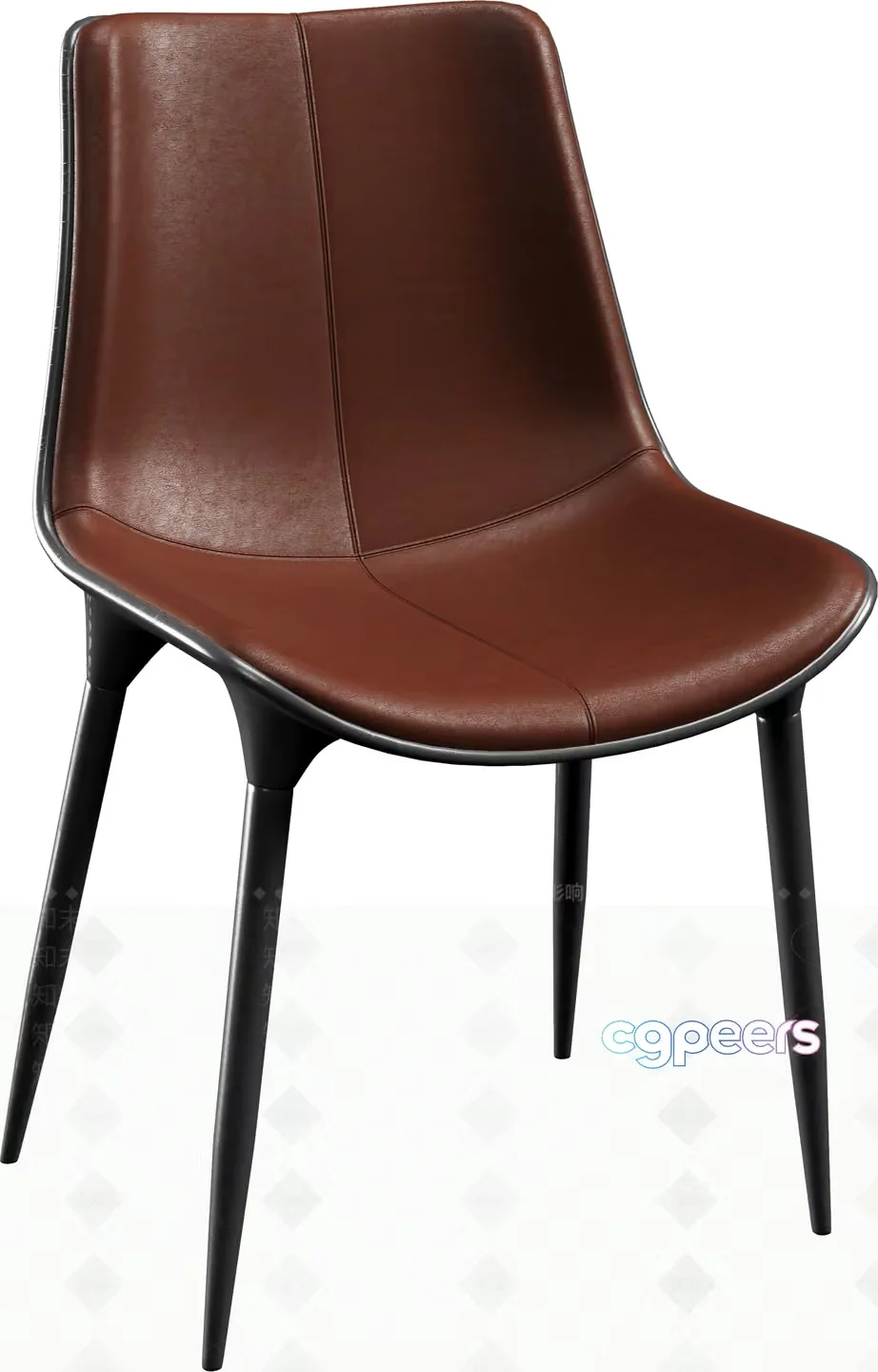 A Brown Leather Chair 3D Model – 22386 – VRAY Render