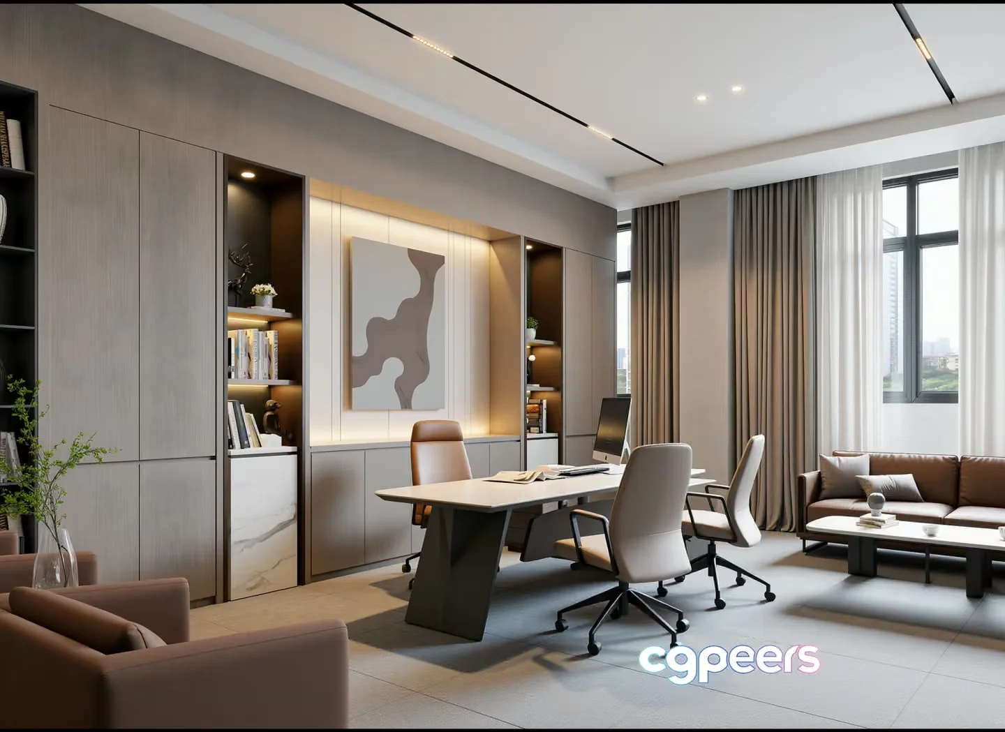 Modern Office Space 3D Model – 21904 – VRAY Render