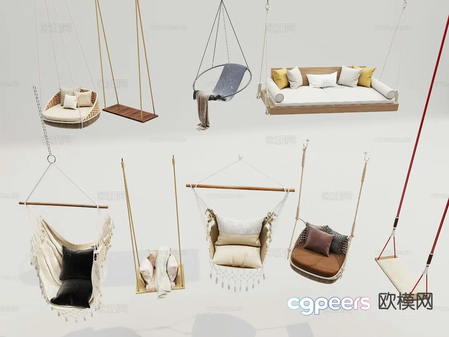 Wabi-sabi hanging chair cradle chair swing chair 3d model
