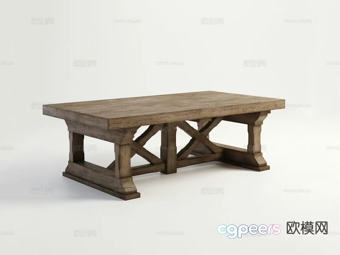 American coffee table square coffee table 3d model