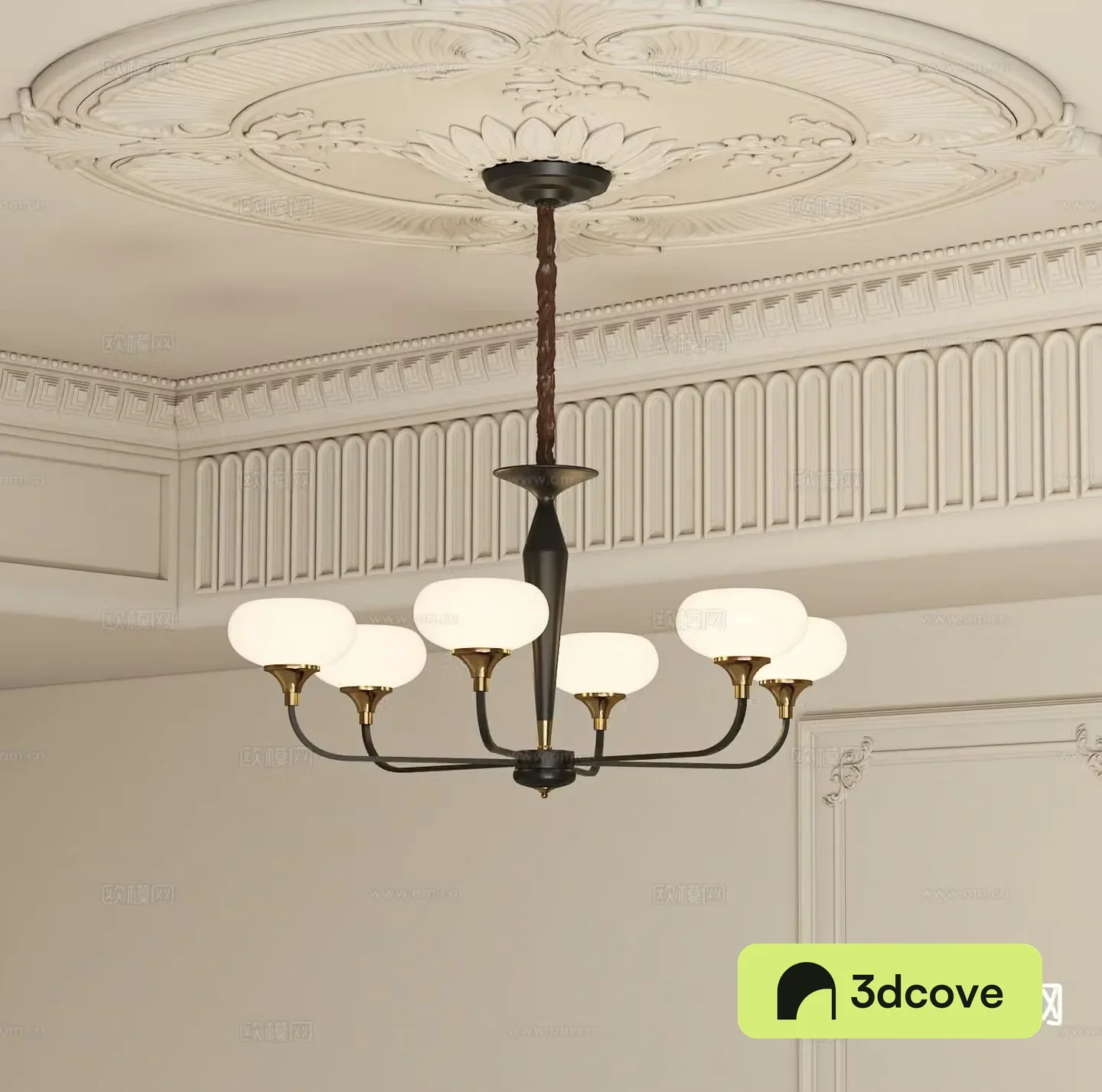 French multi-head chandelier retro chandelier