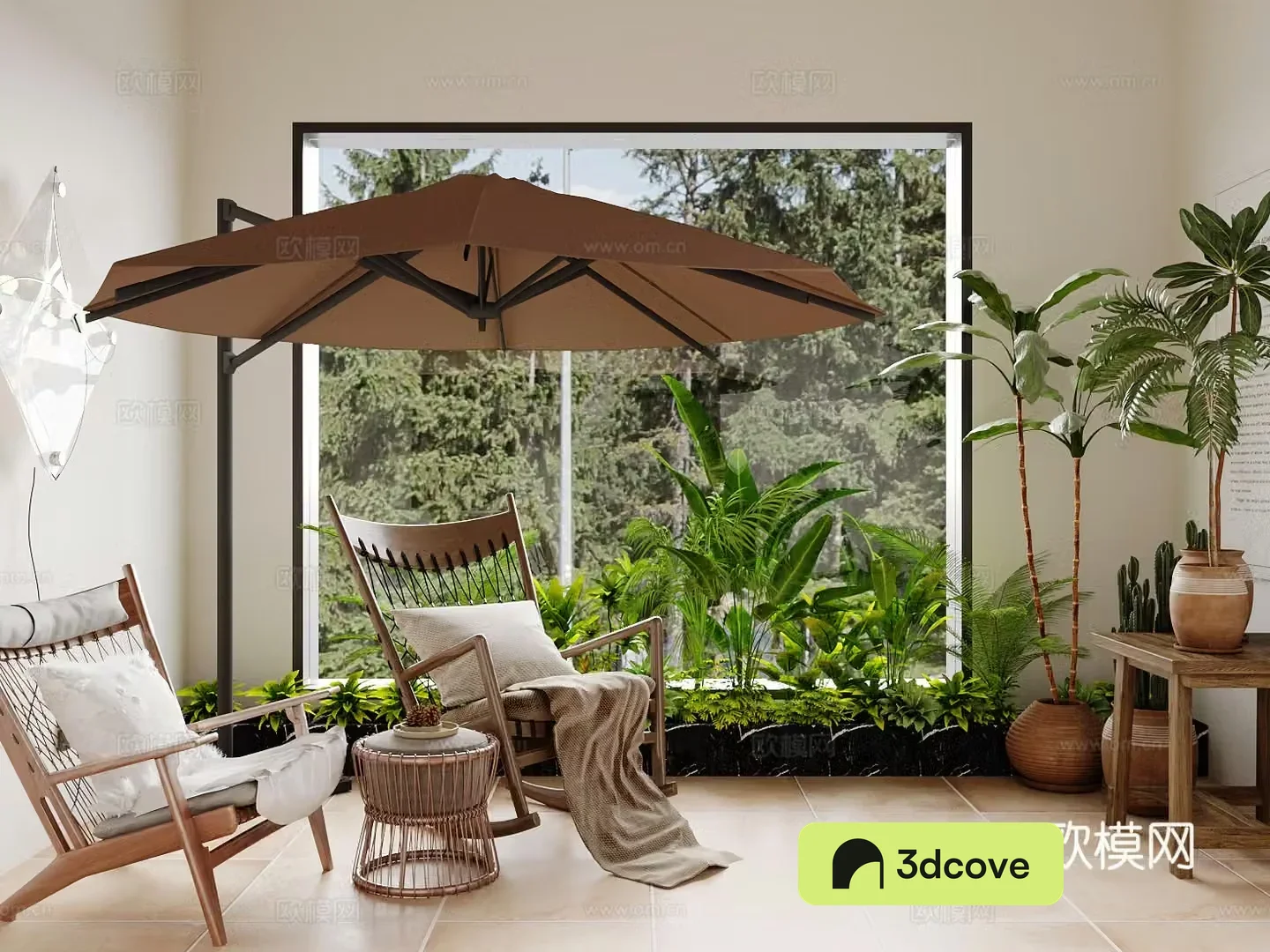 Modern rocking chair outdoor chair recliner parasol