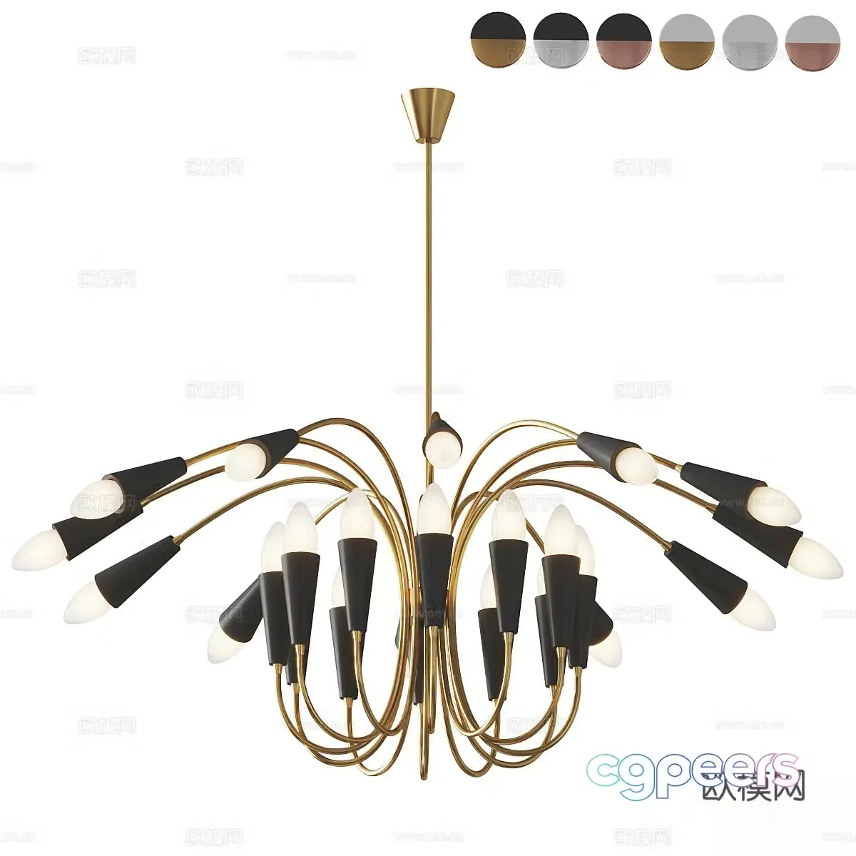 Modern light luxury chandeliers 3D model