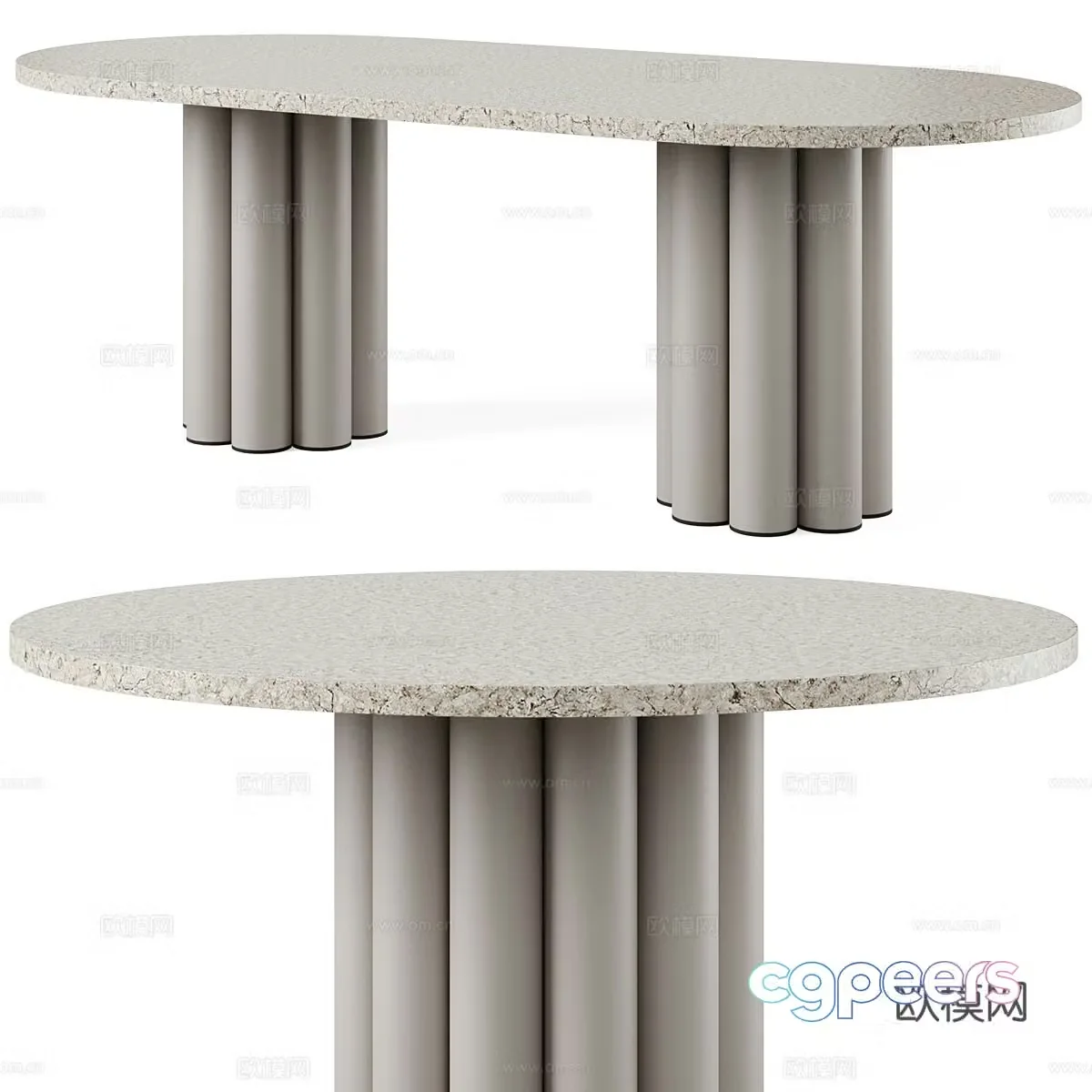 Modern Italian minimalist Cazarina Riner Ambo Dining Table 3D Model