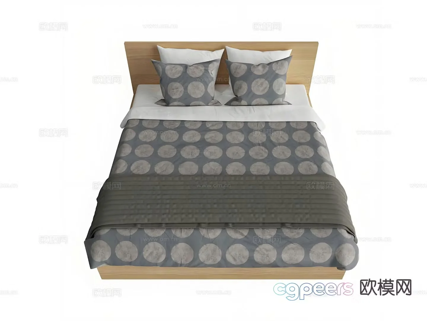 ikea double bed 3d model
