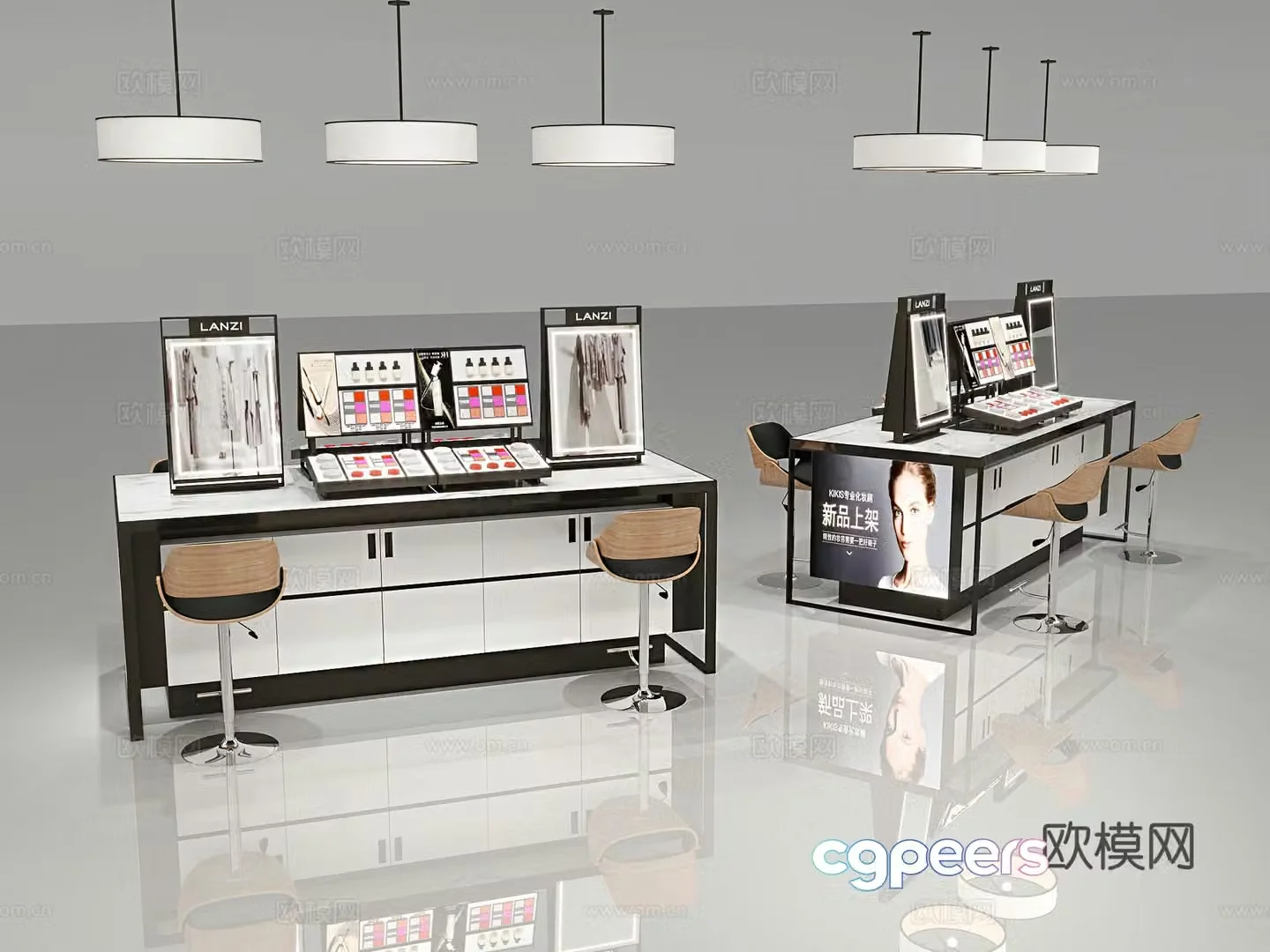 Zhongdao Desk Skin Care Cabinet Counter Shelf 3D Model