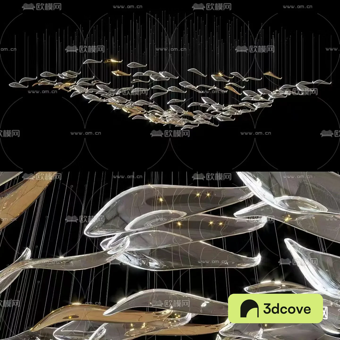 Fish chandelier crystal lamp decorative lamp