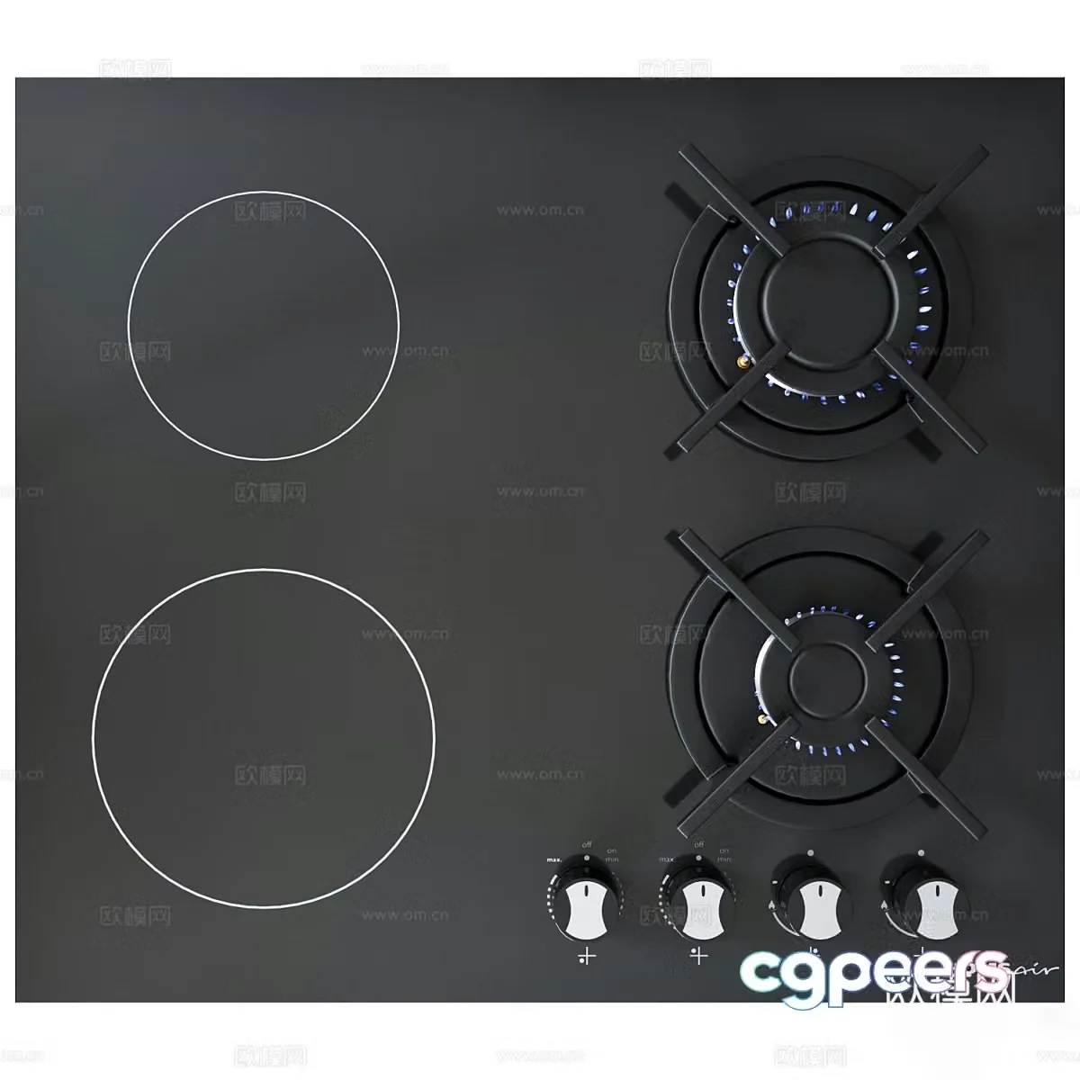 3D model of stove kitchenware