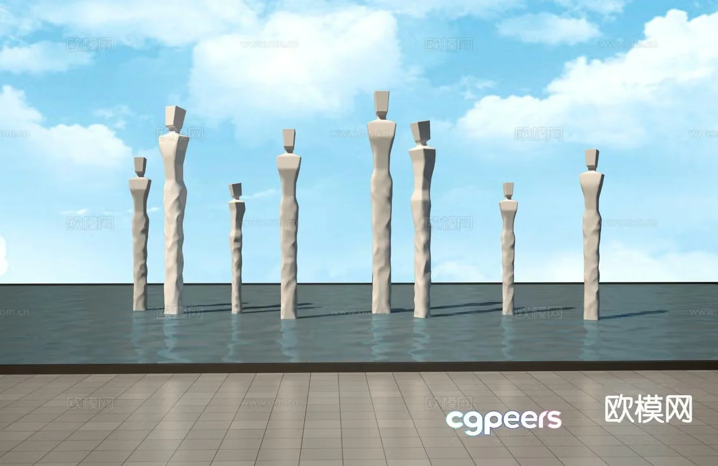 Decorative sculpture landscape sculpture 3d model