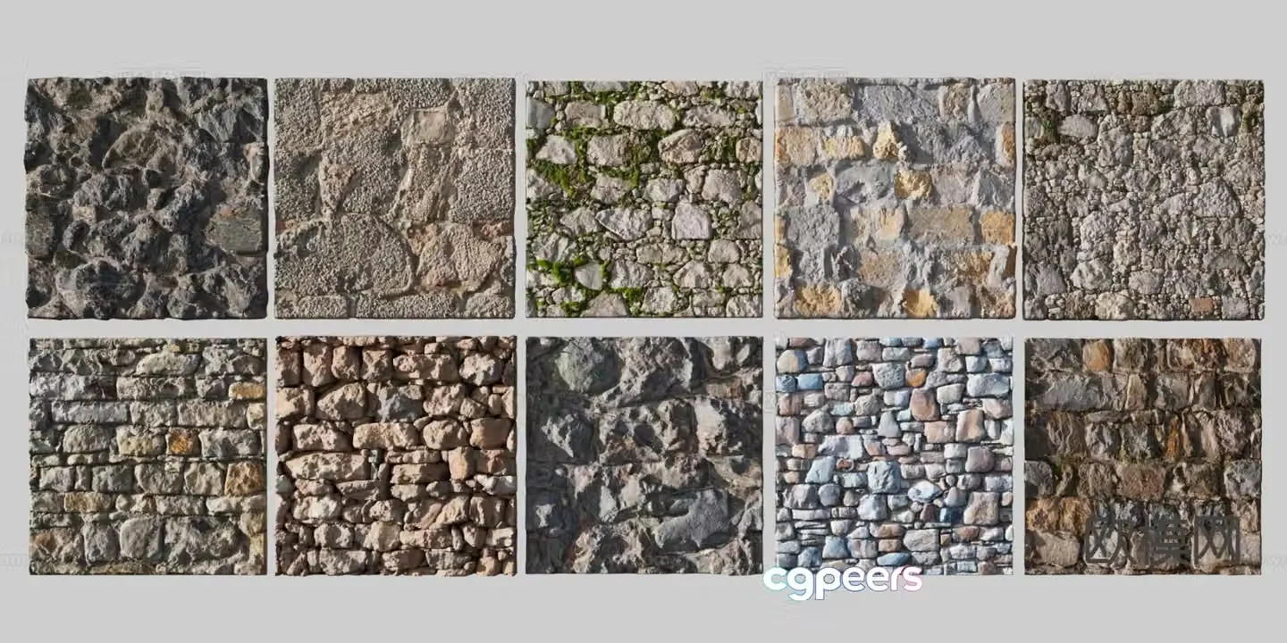 Stone wall spliced ​​stone wall stone barrier retaining wall landscape wall 3d model