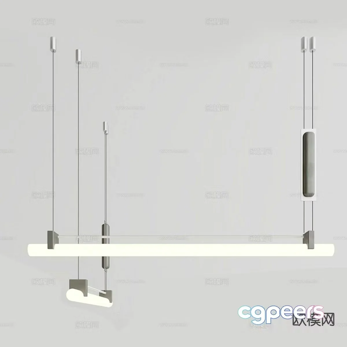 Light luxury chandelier straight chandelier 3d model