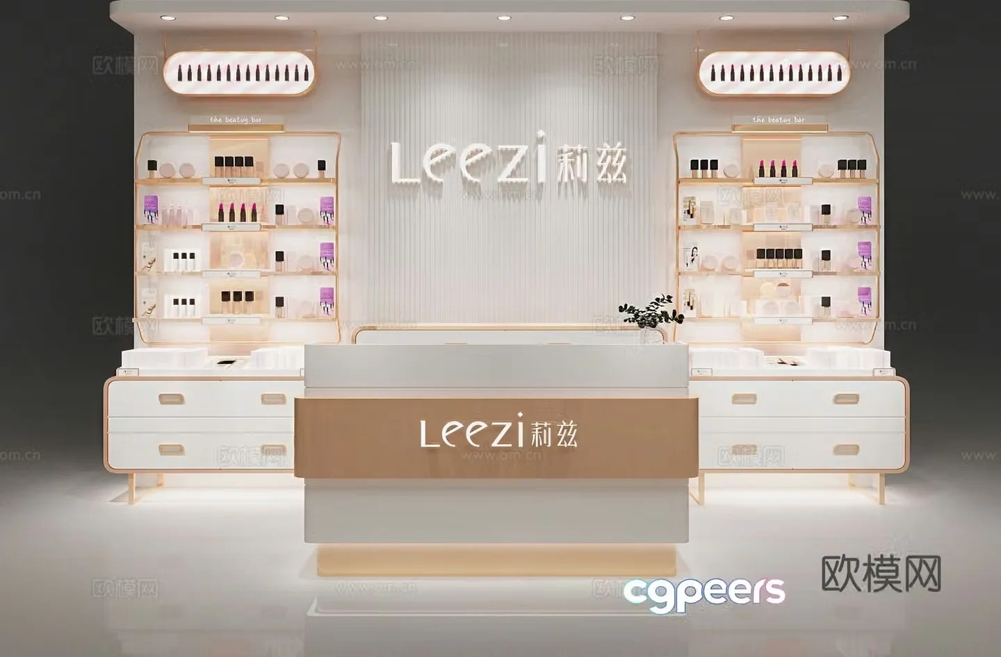 Cosmetics counter 3d model