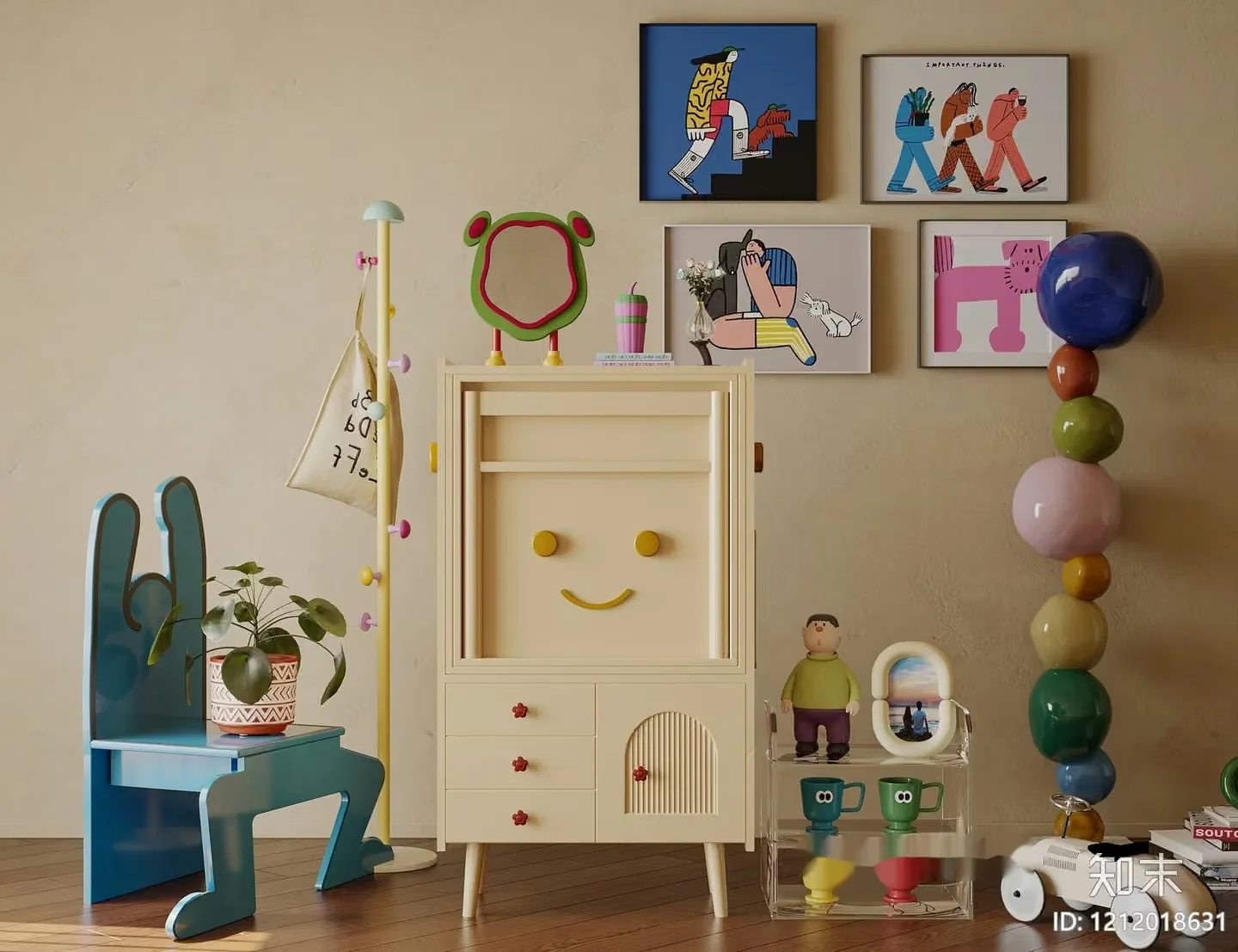 A Whimsical Children’S Room 3D Model – 3280 – VRAY Render