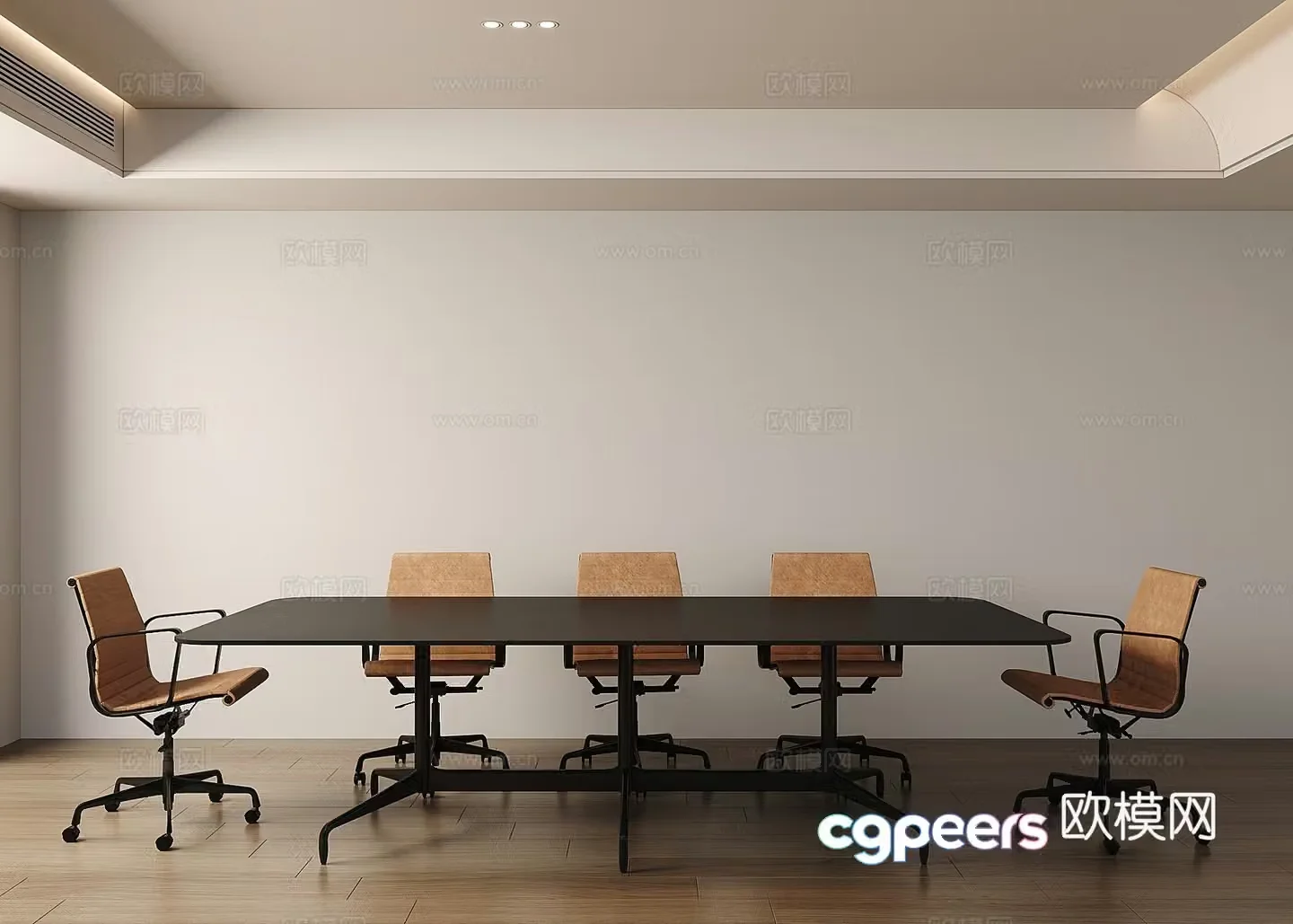 Modern office conference table and chair 3d model