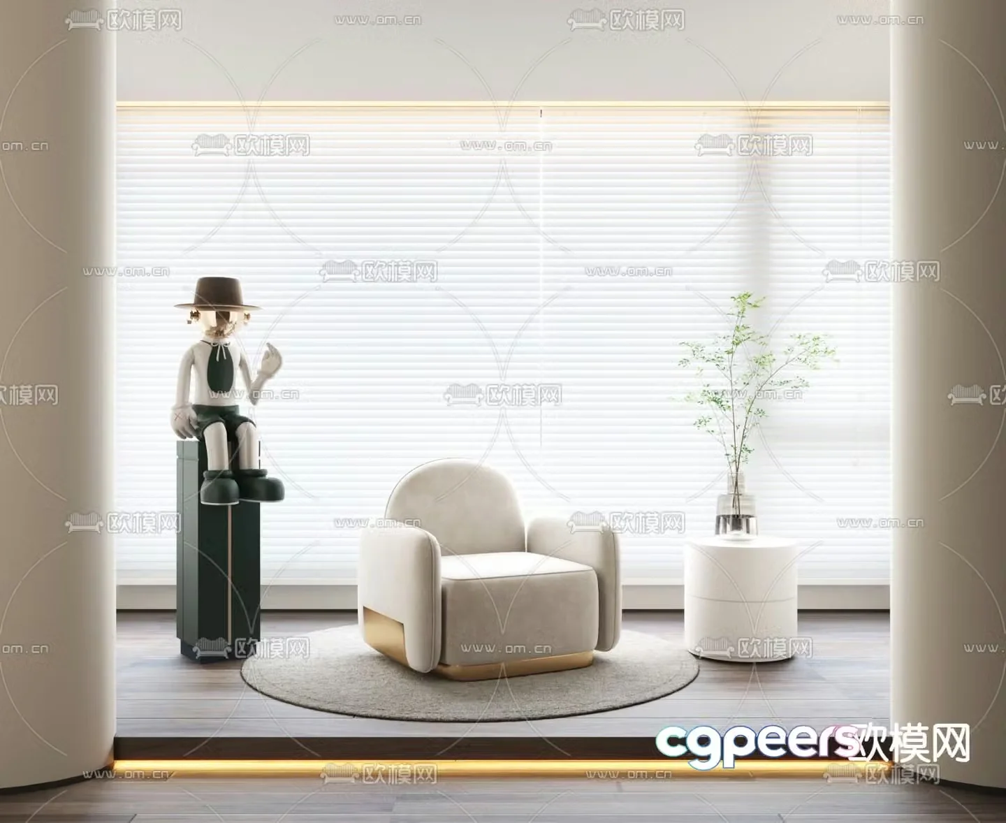 Single sofa leisure sofa 3d model