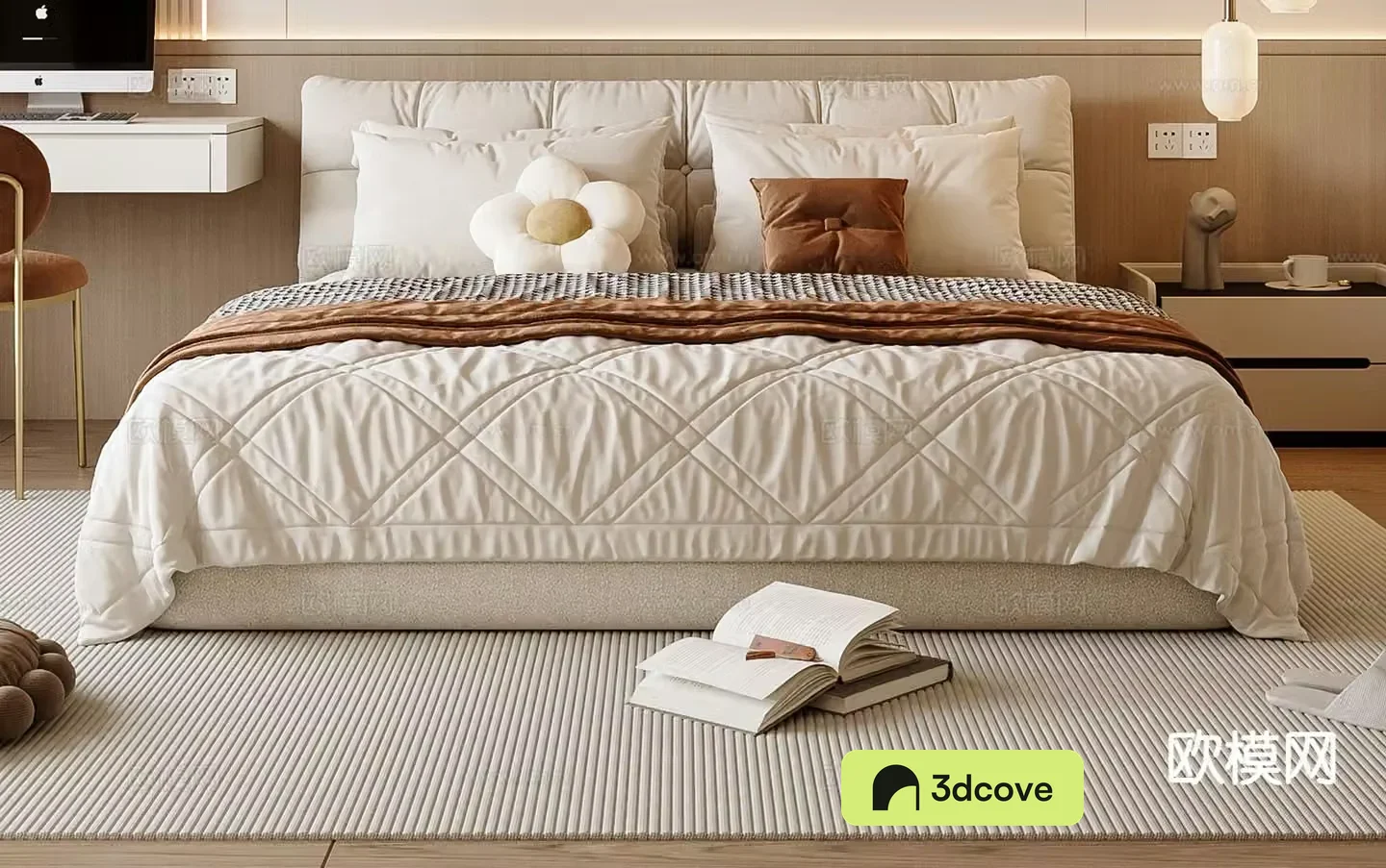 Cream style double bed