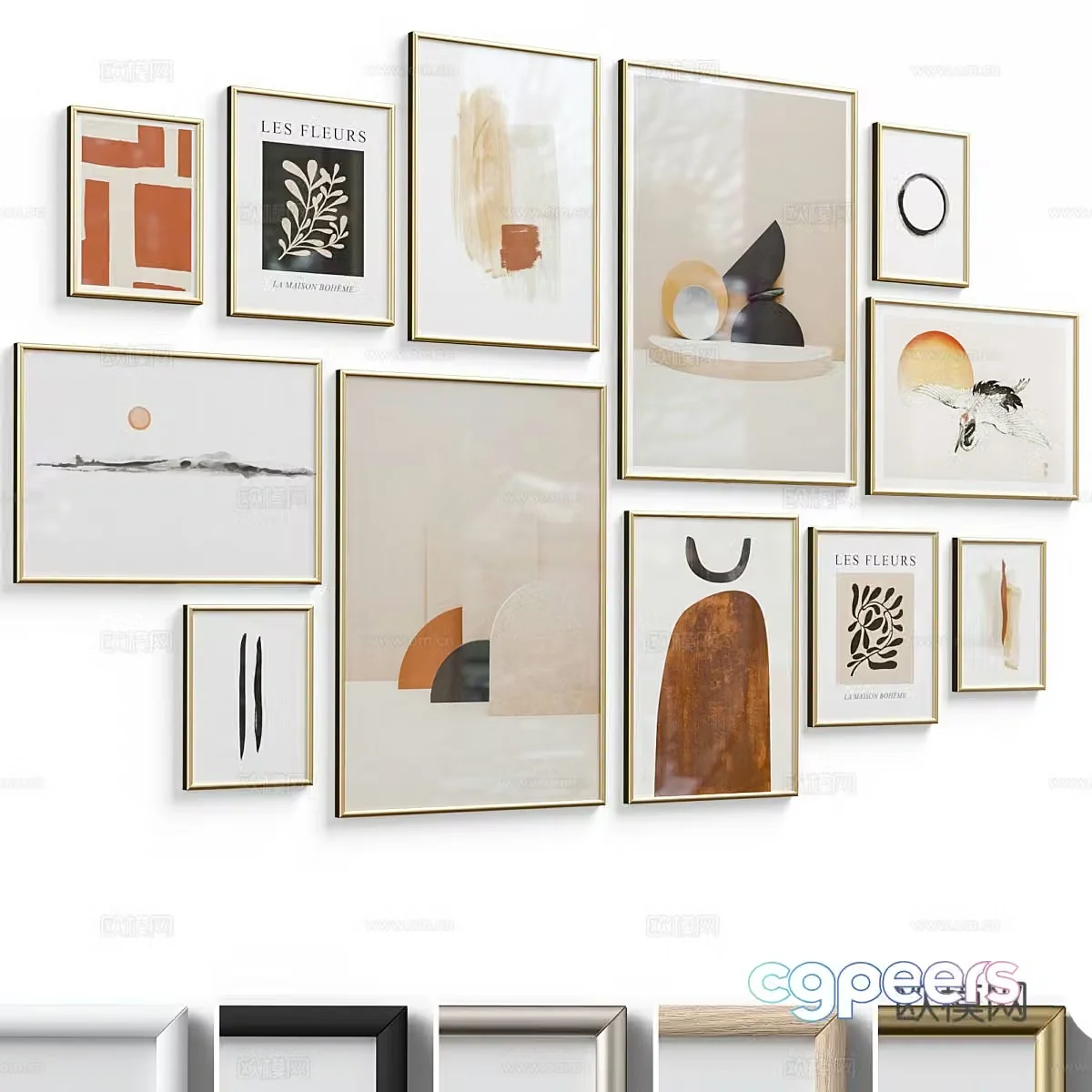 New Chinese Japanese style decorative painting 3D model