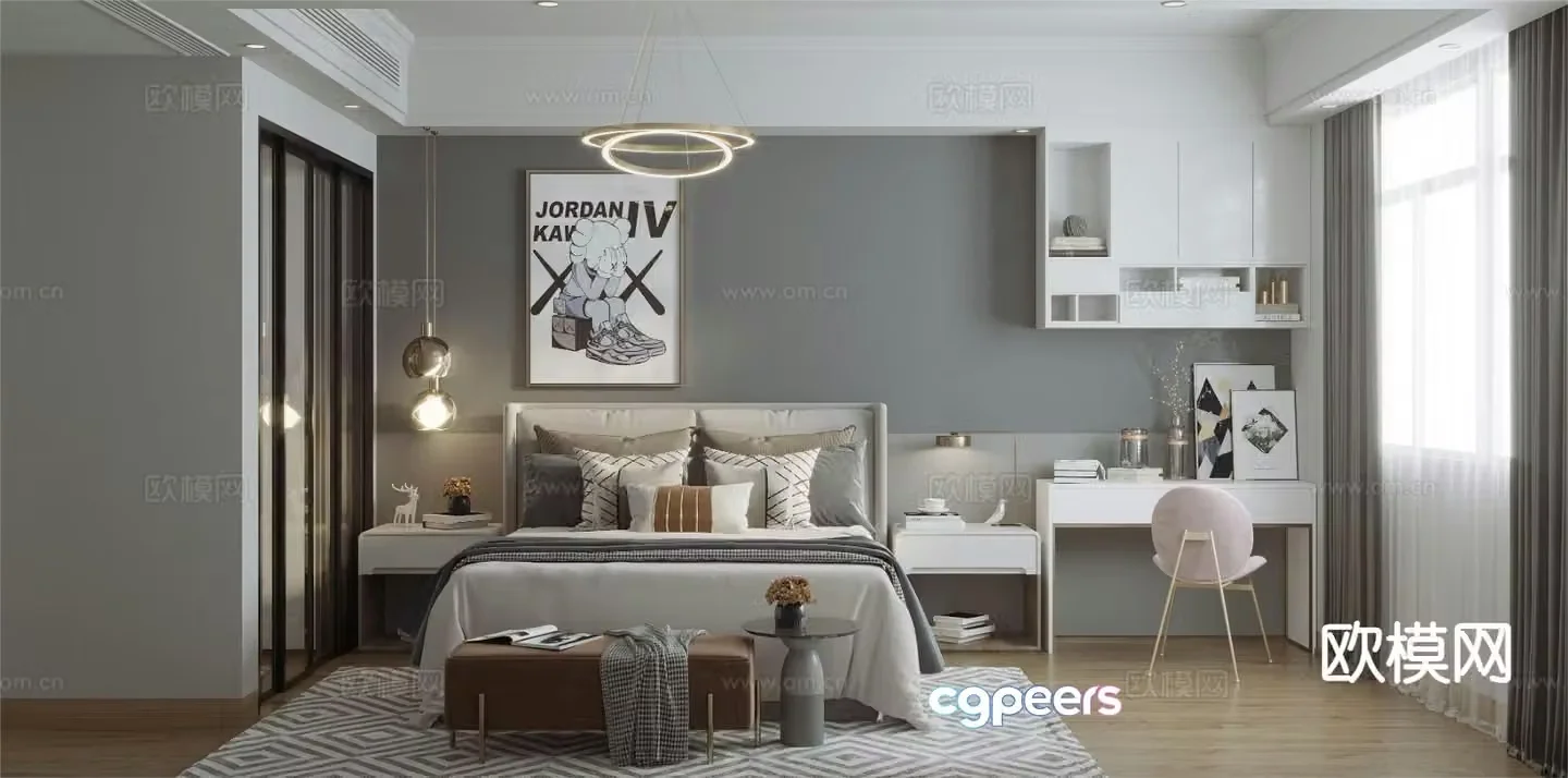 Modern bedroom master bedroom 3d model