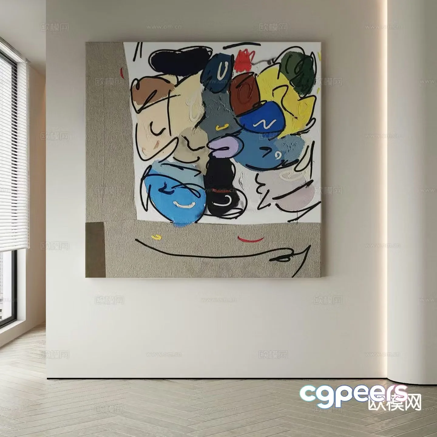 Decorative painting texture painting hanging painting 3d model